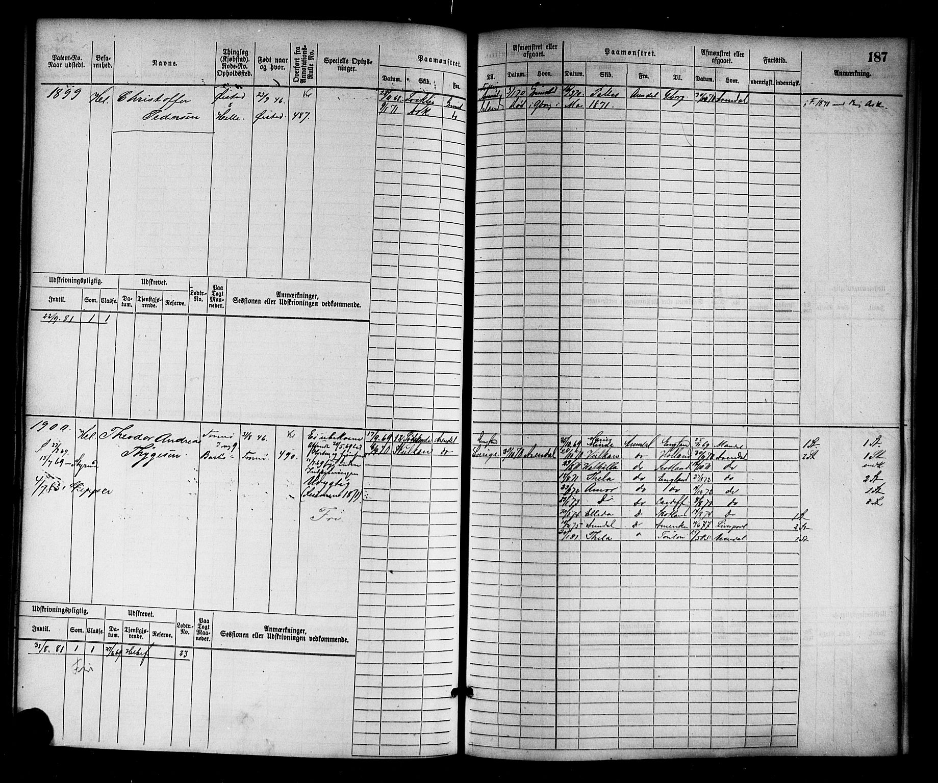 Arendal mønstringskrets, AV/SAK-2031-0012/F/Fb/L0012: Hovedrulle nr 1529-2290, S-10, 1868-1885, p. 193