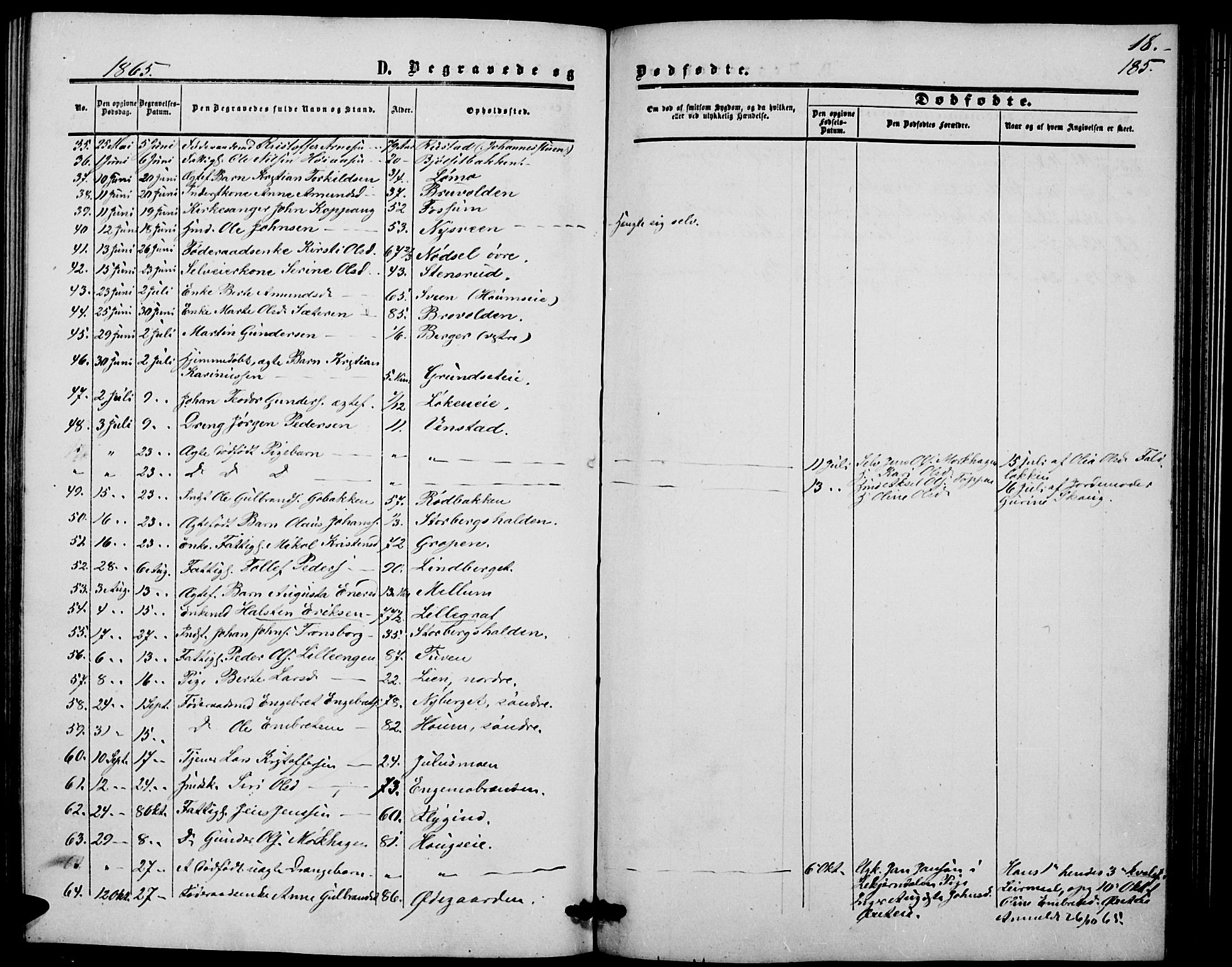 Elverum prestekontor, AV/SAH-PREST-044/H/Ha/Hab/L0003: Parish register (copy) no. 3, 1856-1865, p. 185