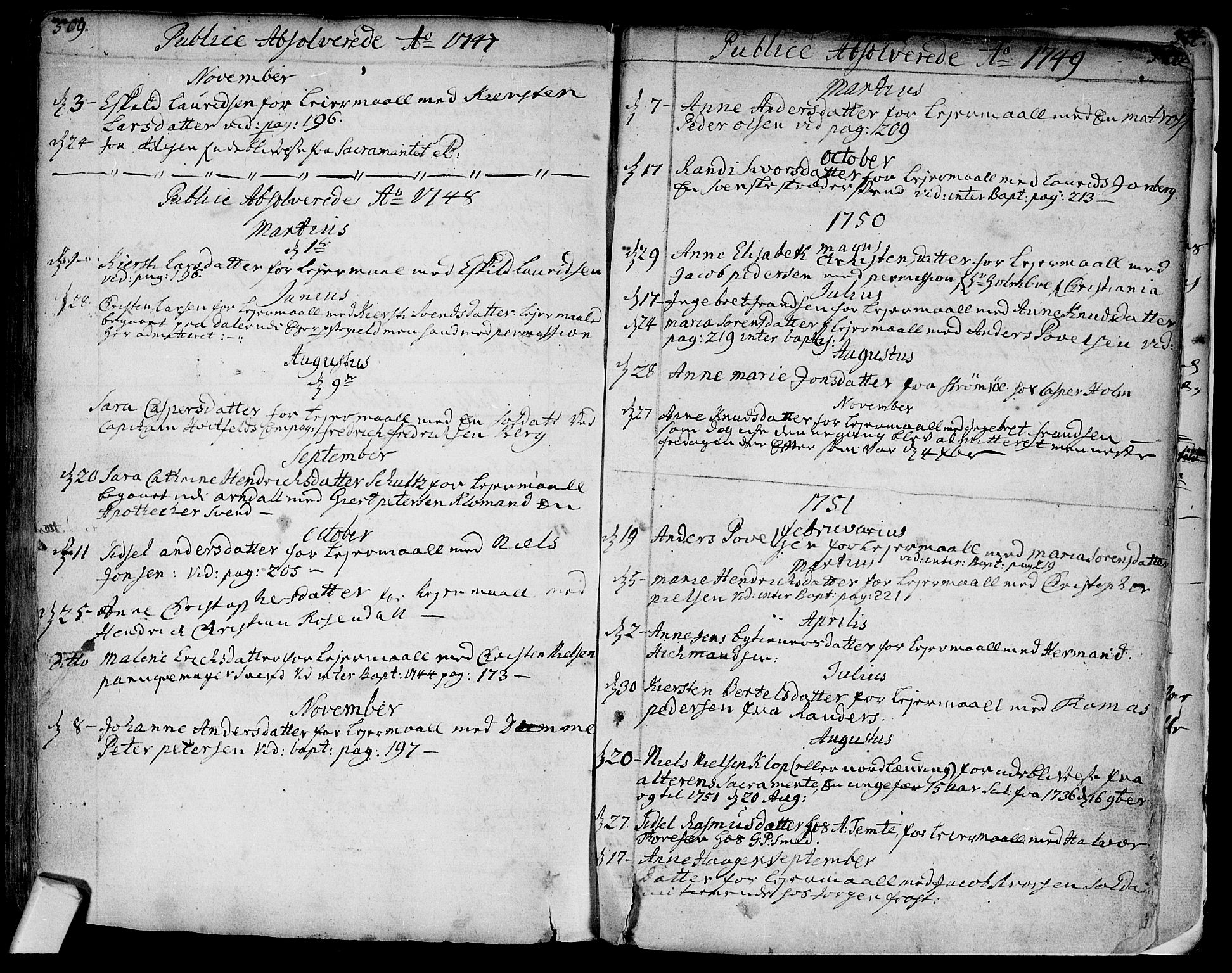 Bragernes kirkebøker, AV/SAKO-A-6/F/Fa/L0004: Parish register (official) no. I 4, 1734-1759, p. 509-510