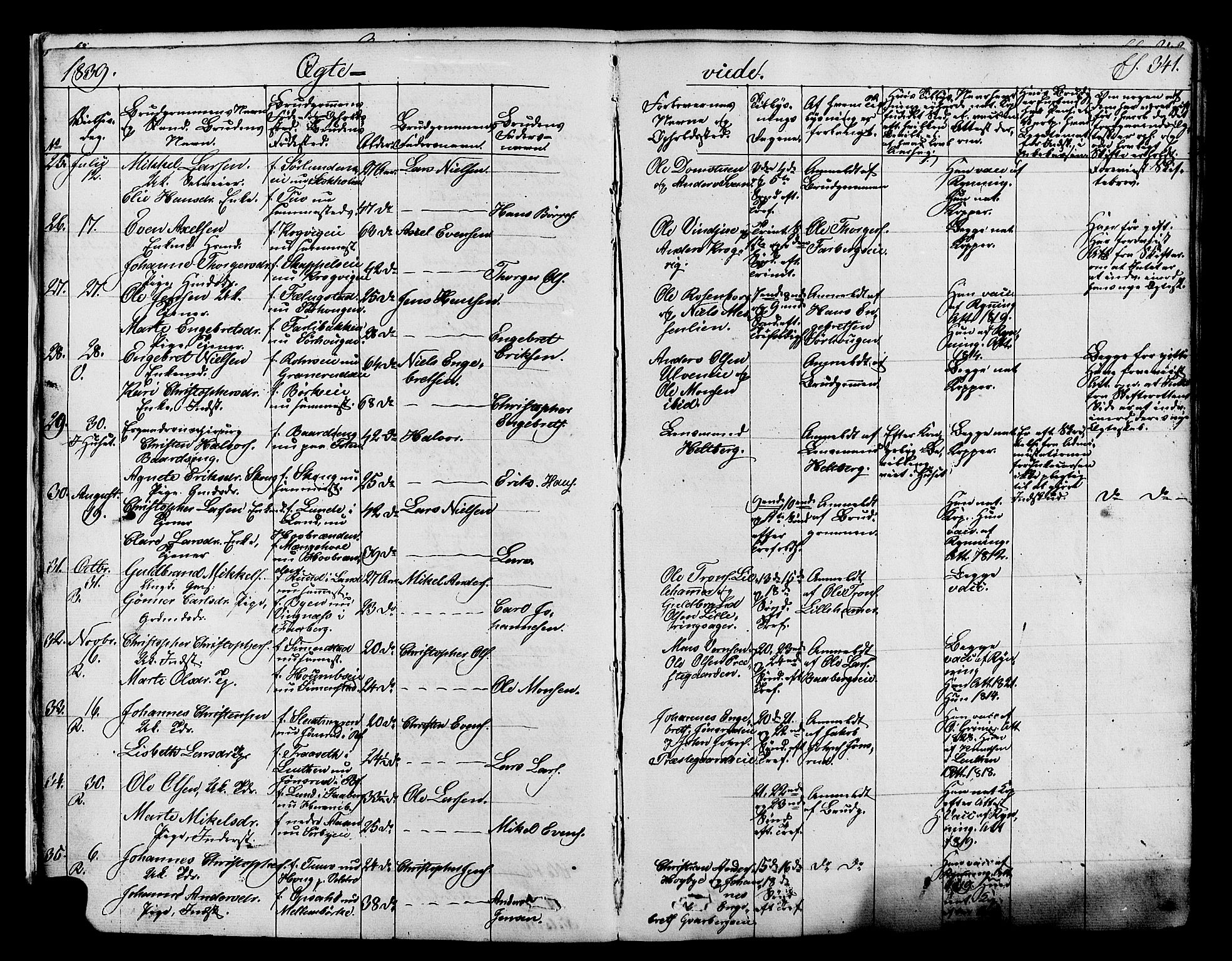 Ringsaker prestekontor, AV/SAH-PREST-014/K/Ka/L0008: Parish register (official) no. 8, 1837-1850, p. 341