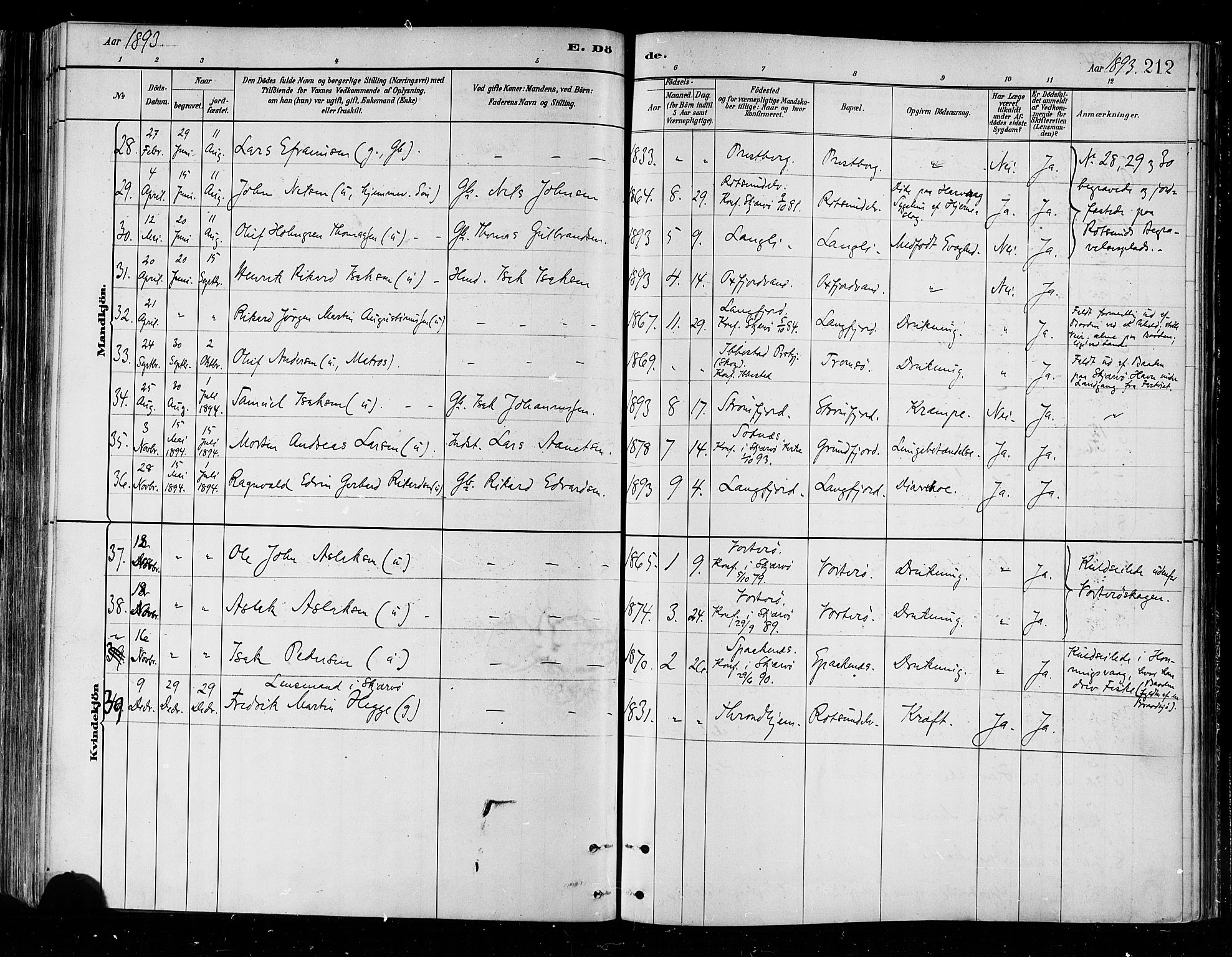 Skjervøy sokneprestkontor, AV/SATØ-S-1300/H/Ha/Haa/L0010kirke: Parish register (official) no. 10, 1887-1898, p. 212
