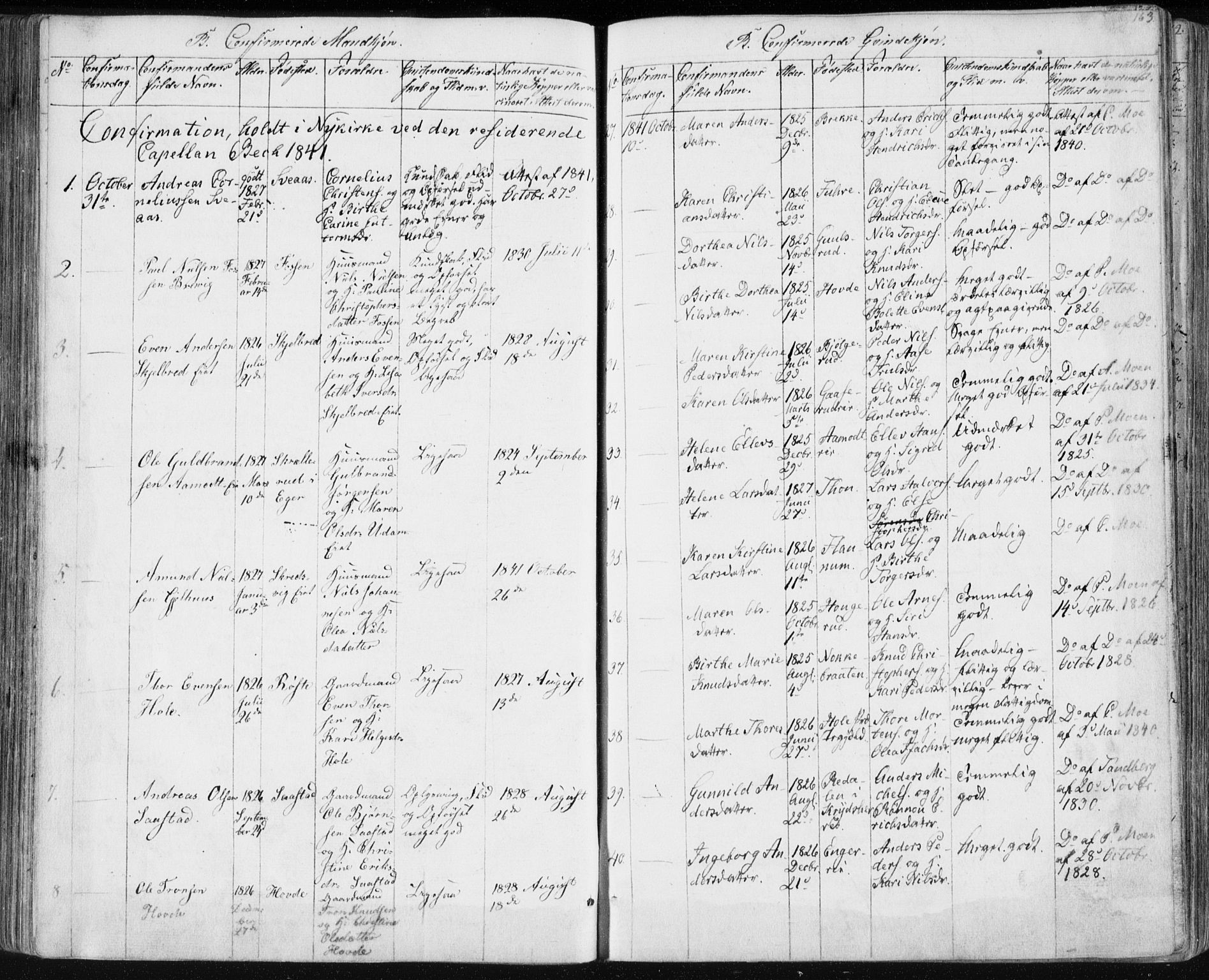 Modum kirkebøker, AV/SAKO-A-234/F/Fa/L0007: Parish register (official) no. 7, 1841-1850, p. 163