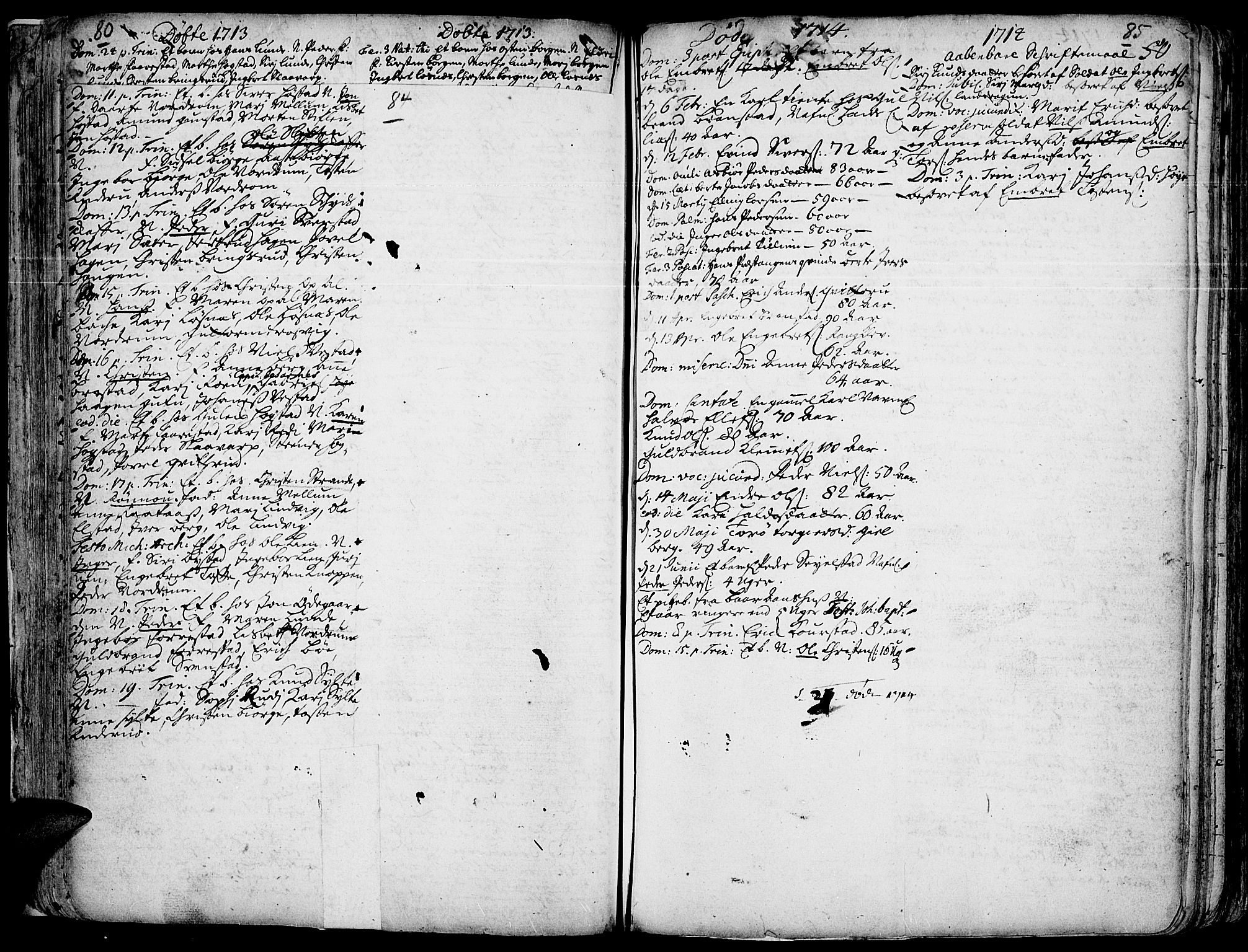 Ringebu prestekontor, AV/SAH-PREST-082/H/Ha/Haa/L0001: Parish register (official) no. 1, 1696-1733, p. 84-85