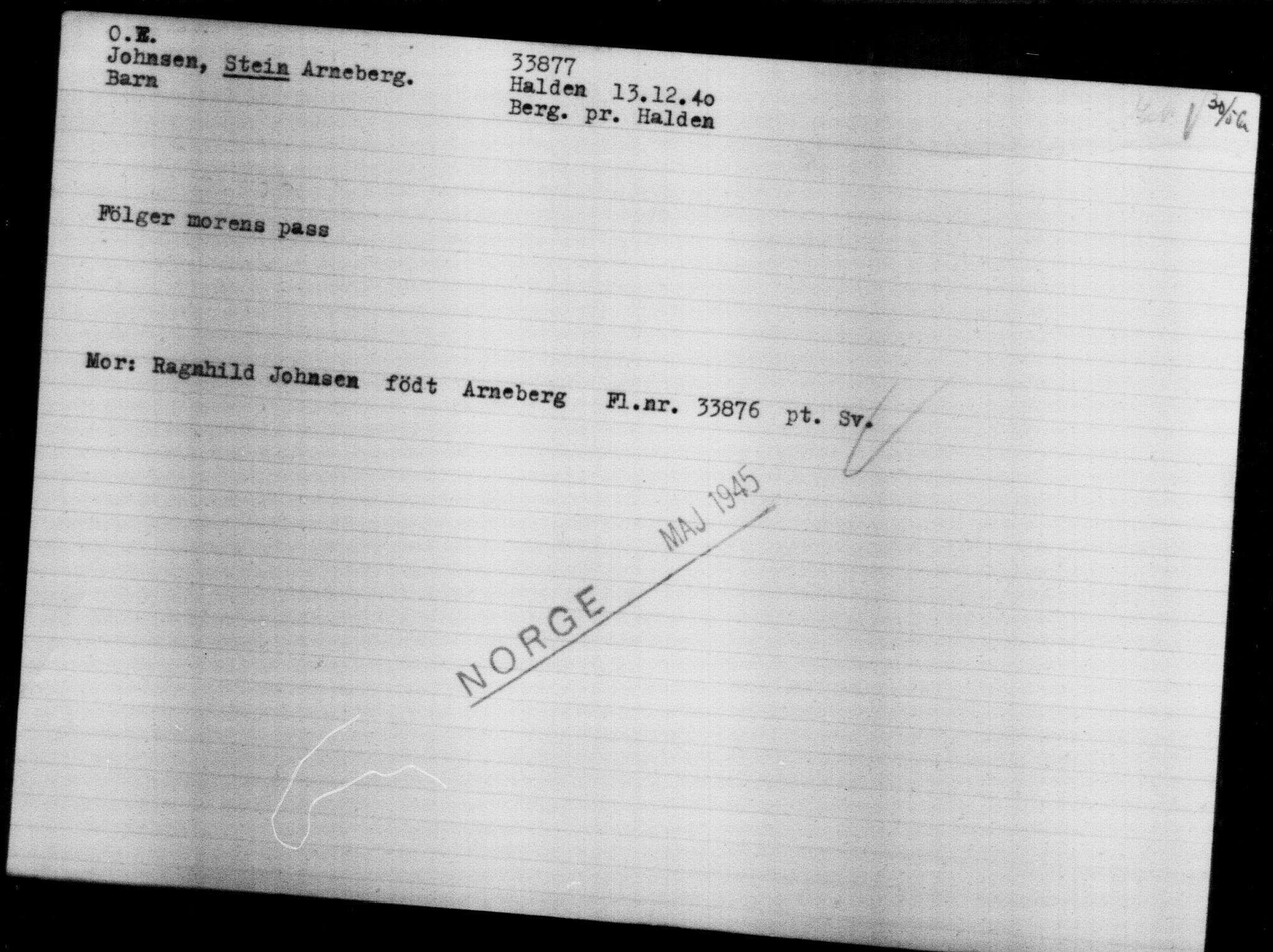 Utenriksstasjonene, Legasjonen i Stockholm, Flyktningkontoret, AV/RA-S-6753/V/Va/L0013: Kjesäterkartoteket, flyktninger med registreringsnr. 31500-34731, 1940-1945, p. 2512