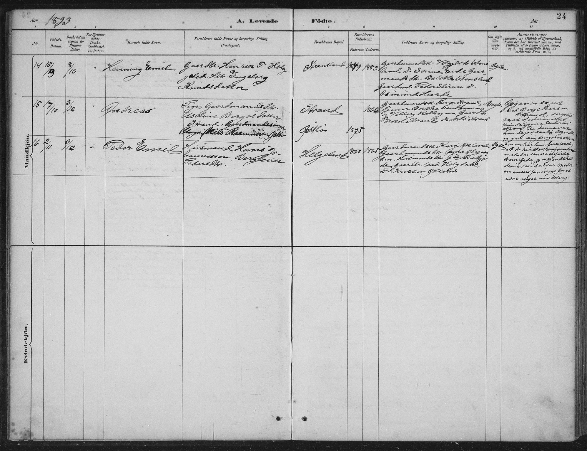 Vikedal sokneprestkontor, AV/SAST-A-101840/01/IV: Parish register (official) no. A 11, 1884-1933, p. 24