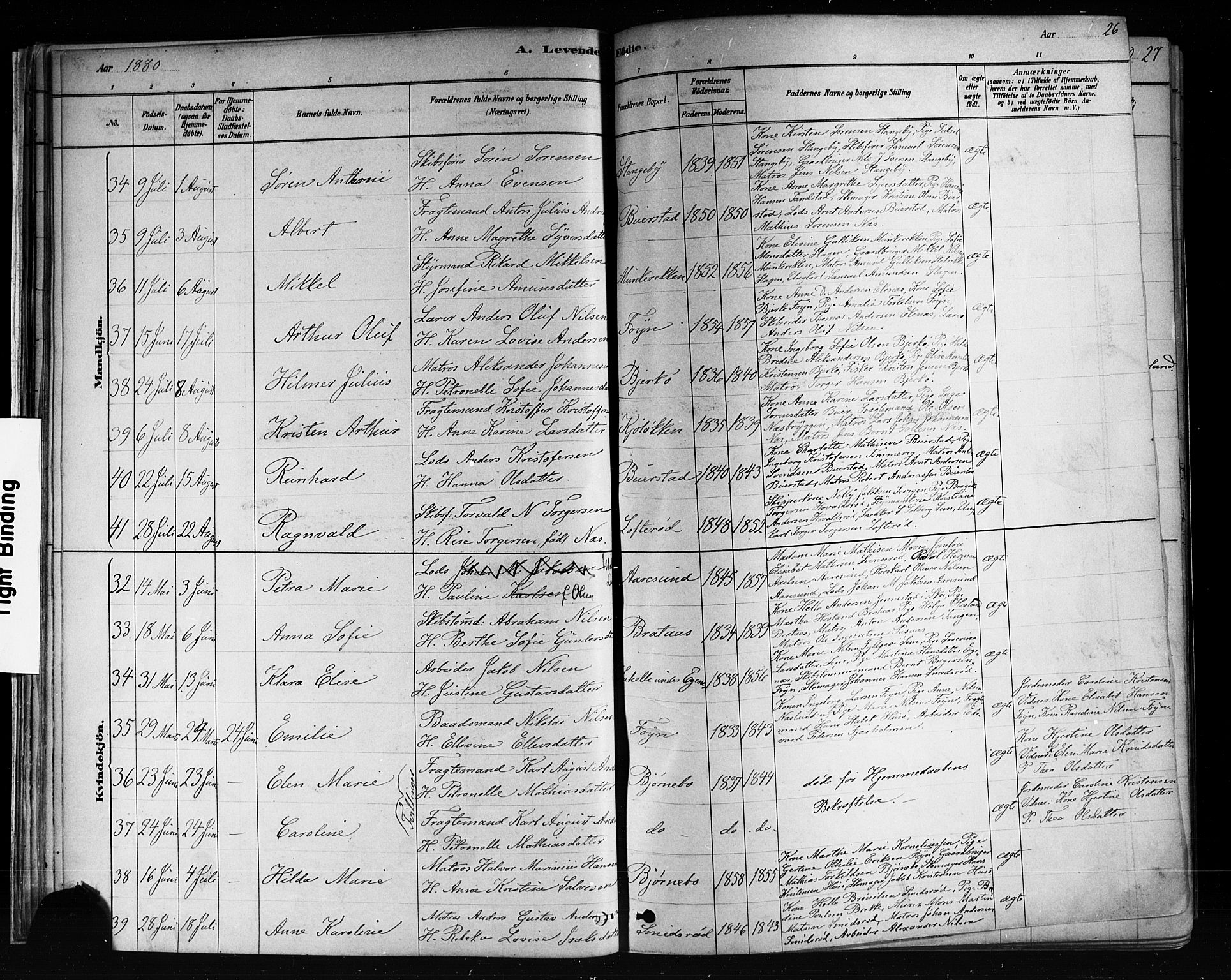 Nøtterøy kirkebøker, AV/SAKO-A-354/F/Fa/L0008: Parish register (official) no. I 8, 1878-1893, p. 26