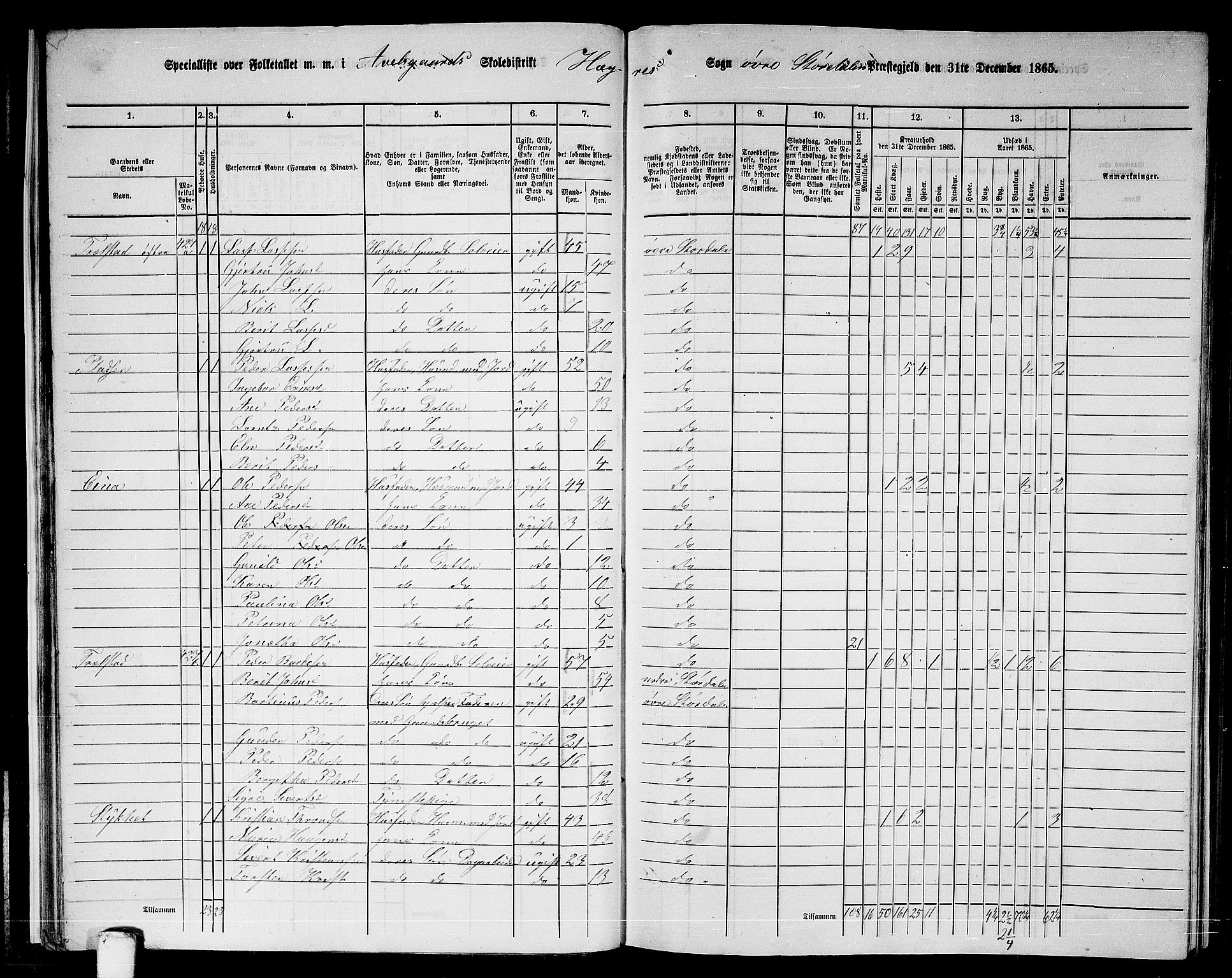 RA, 1865 census for Øvre Stjørdal, 1865, p. 27