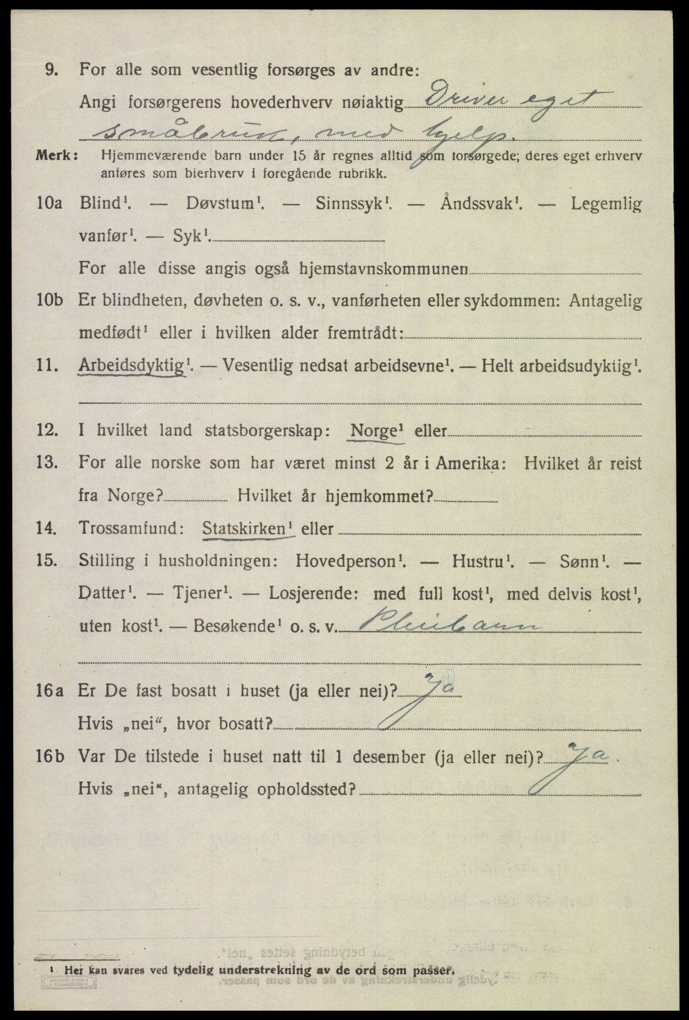 SAK, 1920 census for Greipstad, 1920, p. 1493