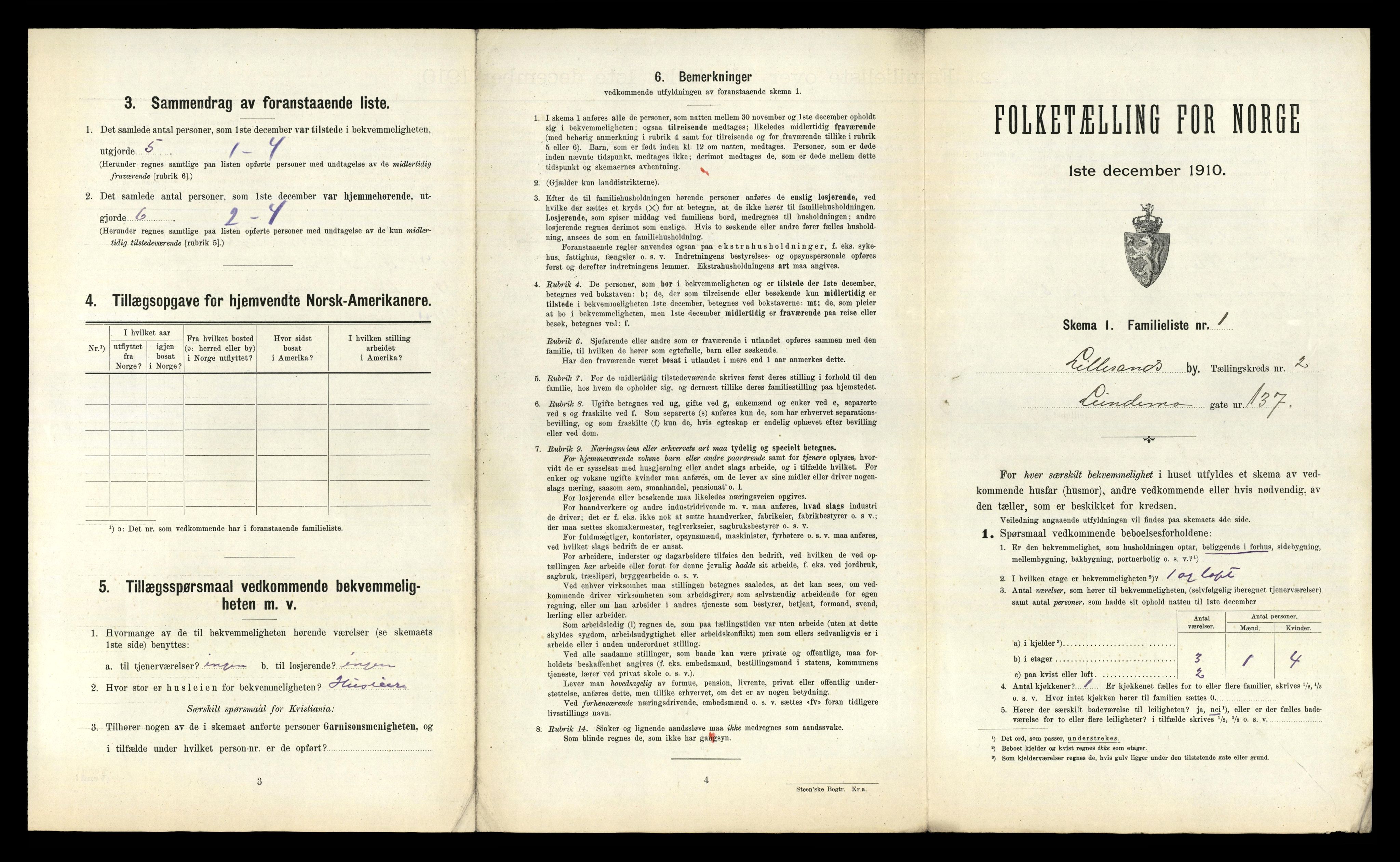 RA, 1910 census for Lillesand, 1910, p. 856