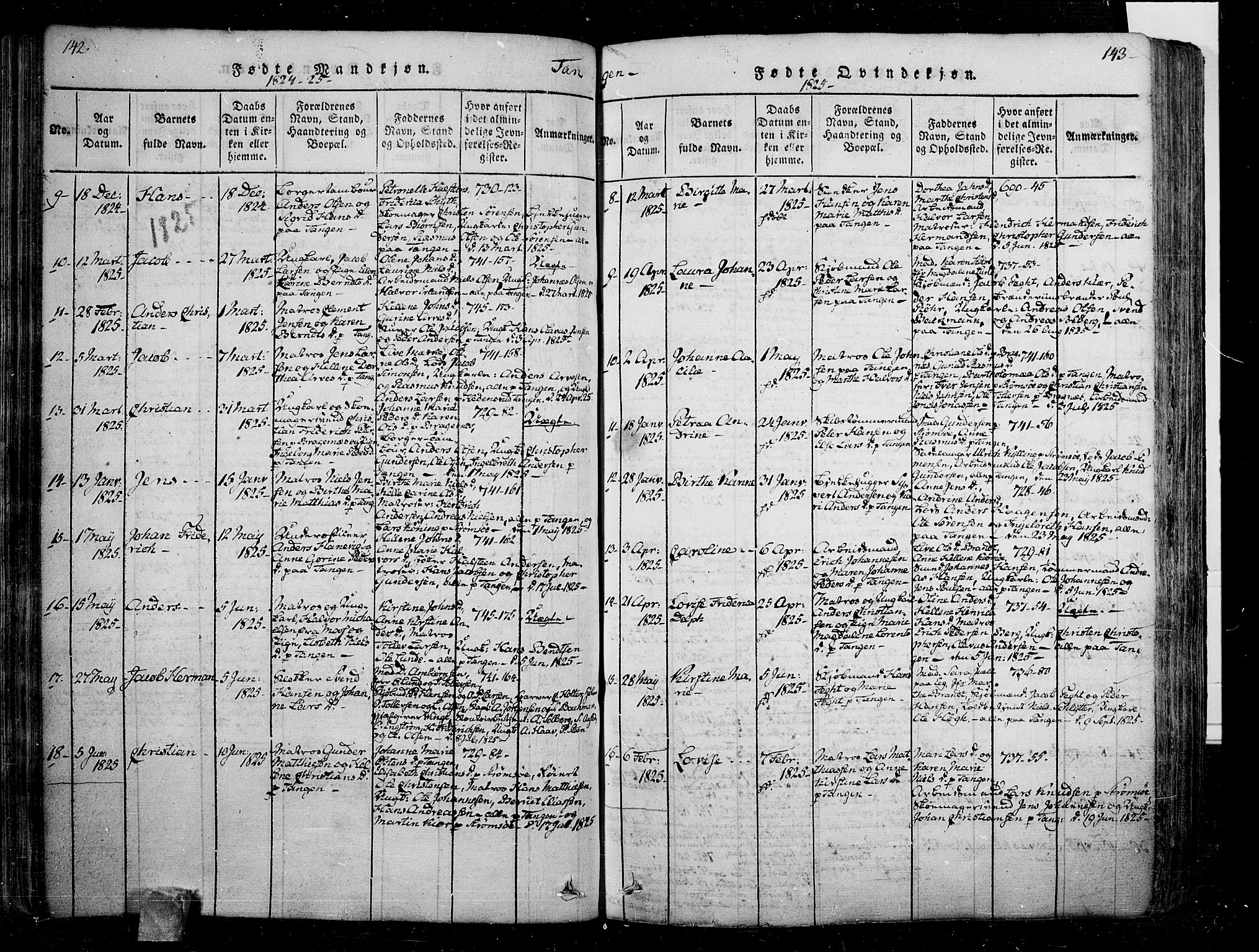 Skoger kirkebøker, AV/SAKO-A-59/F/Fa/L0002: Parish register (official) no. I 2 /2, 1814-1842, p. 142-143