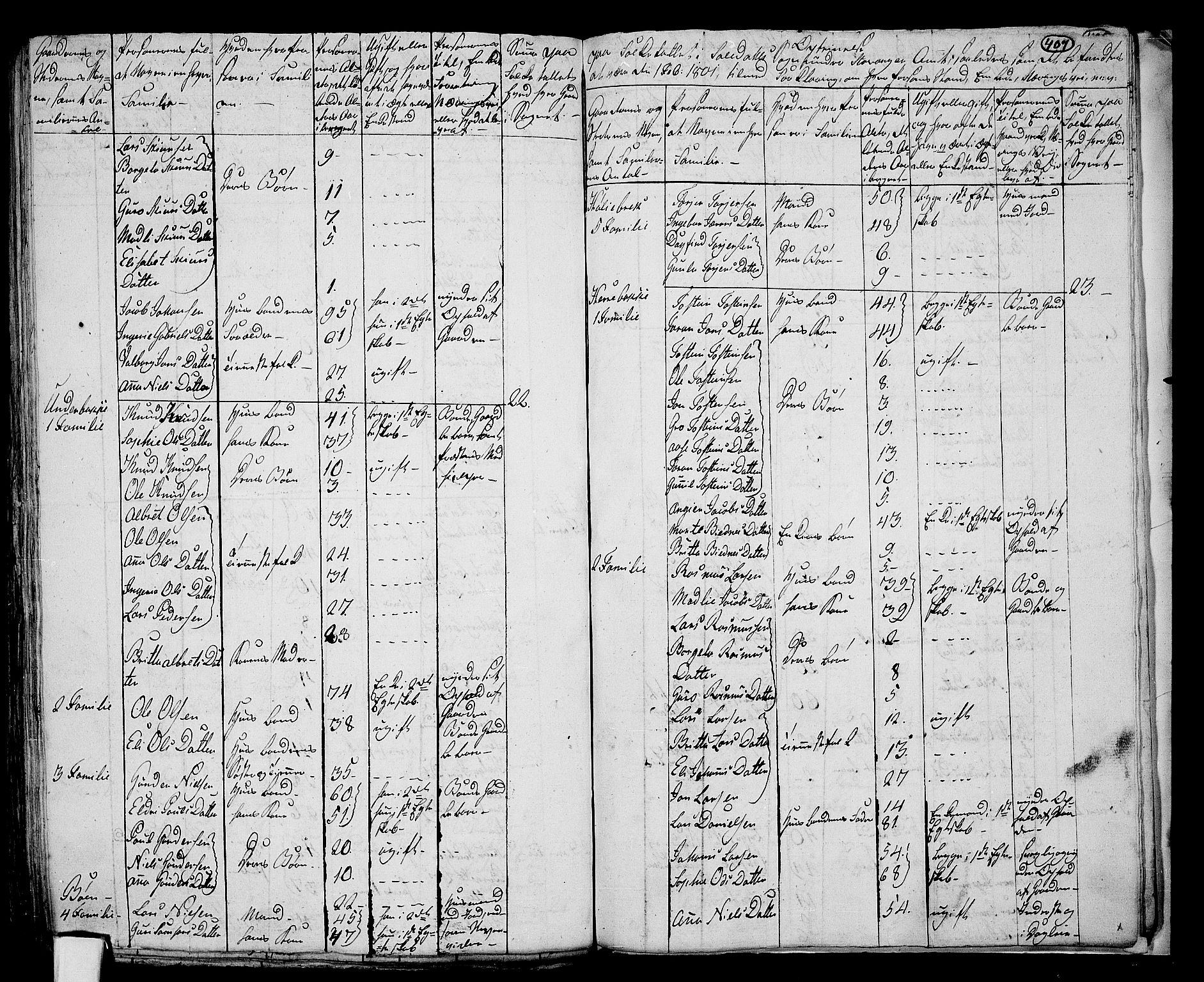 RA, 1801 census for 1134P Suldal, 1801, p. 406b-407a