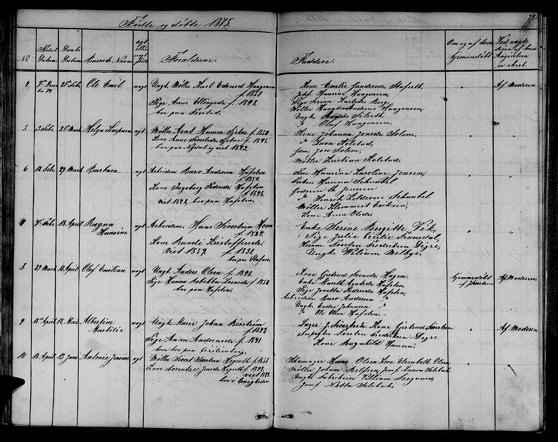 Ministerialprotokoller, klokkerbøker og fødselsregistre - Sør-Trøndelag, SAT/A-1456/611/L0353: Parish register (copy) no. 611C01, 1854-1881, p. 38