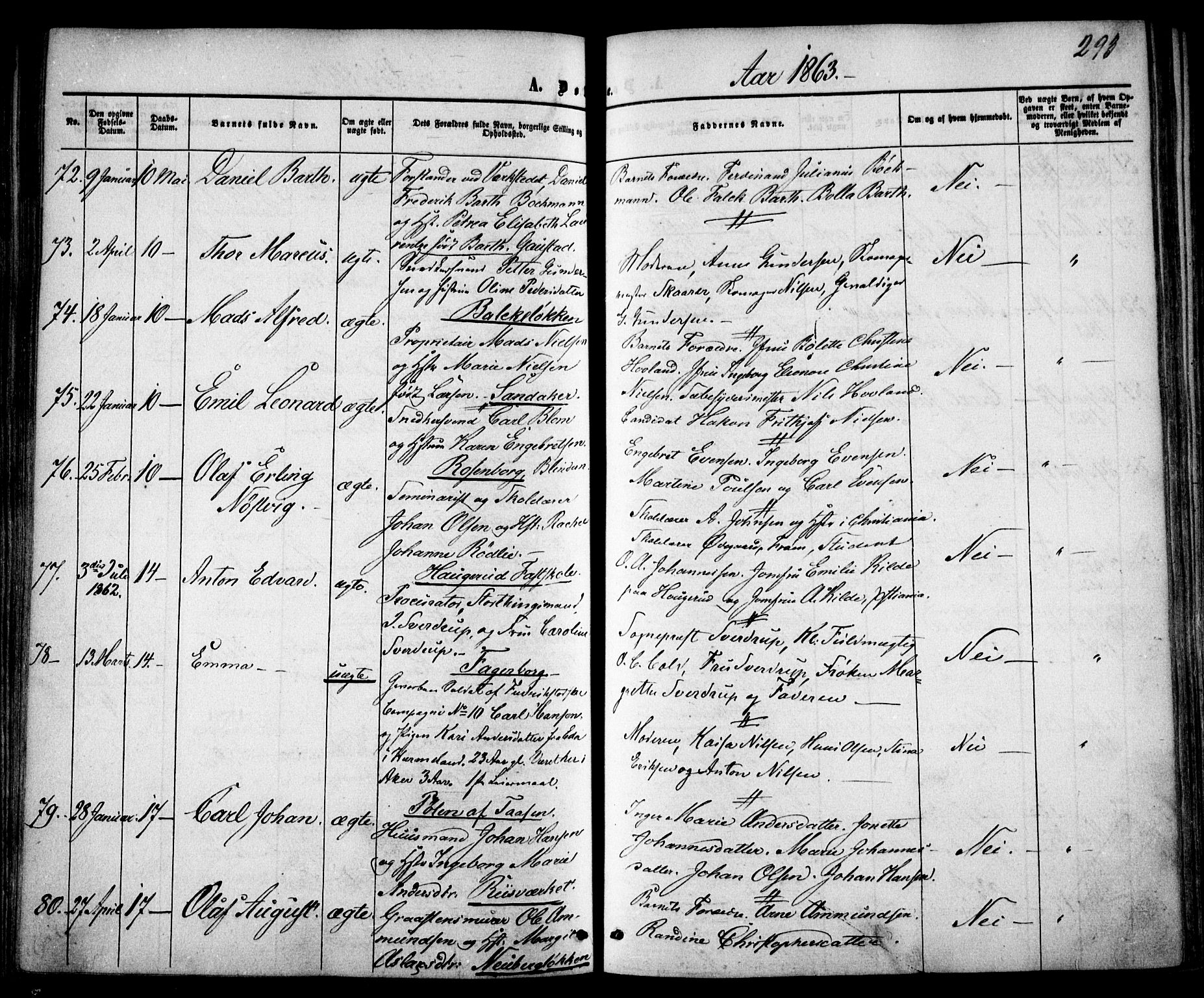Vestre Aker prestekontor Kirkebøker, SAO/A-10025/F/Fa/L0003: Parish register (official) no. 3, 1857-1868, p. 293