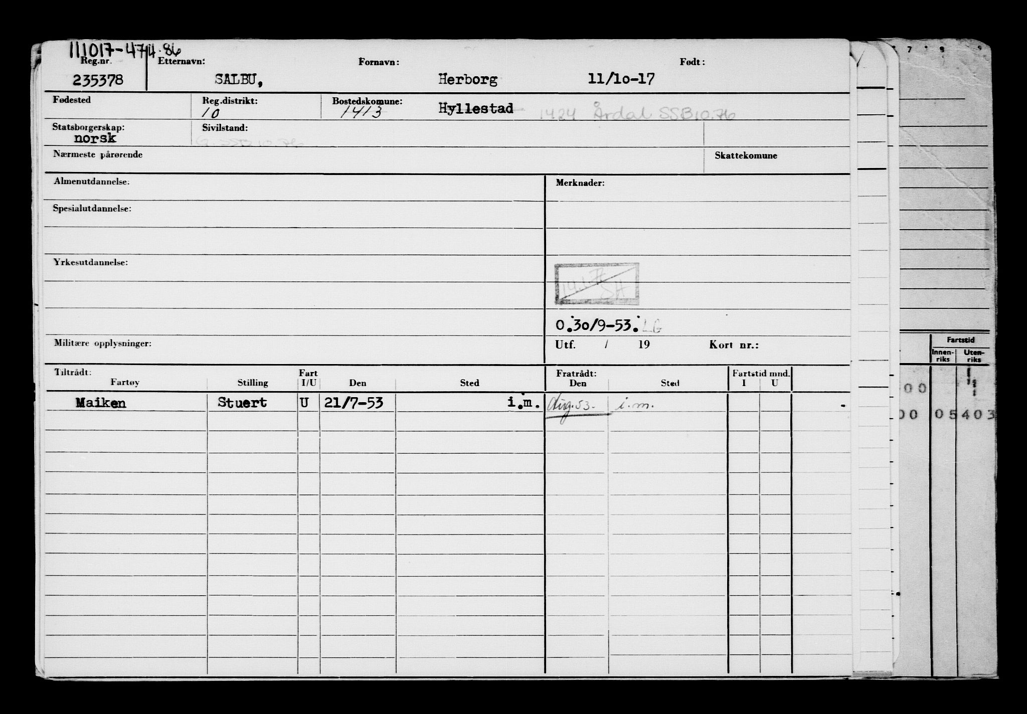 Direktoratet for sjømenn, AV/RA-S-3545/G/Gb/L0152: Hovedkort, 1917, p. 474