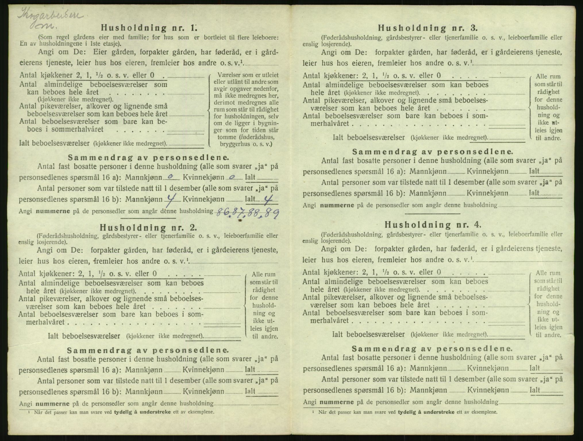 SAK, 1920 census for Tovdal, 1920, p. 38