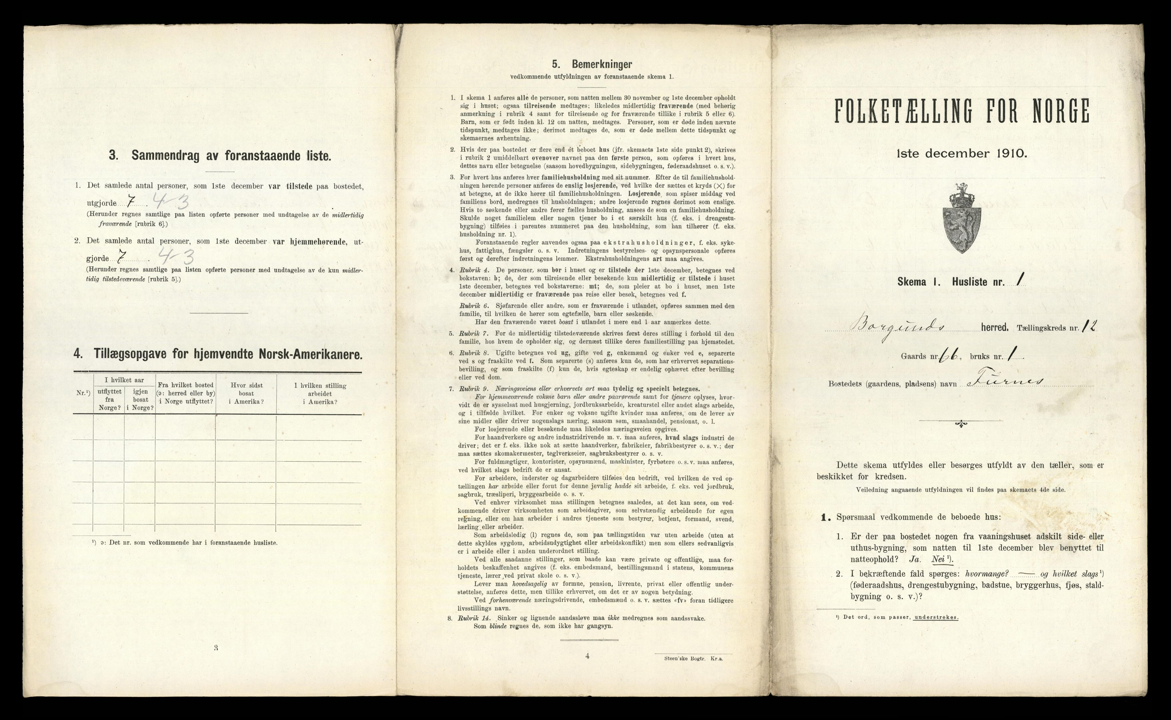 RA, 1910 census for Borgund, 1910, p. 967
