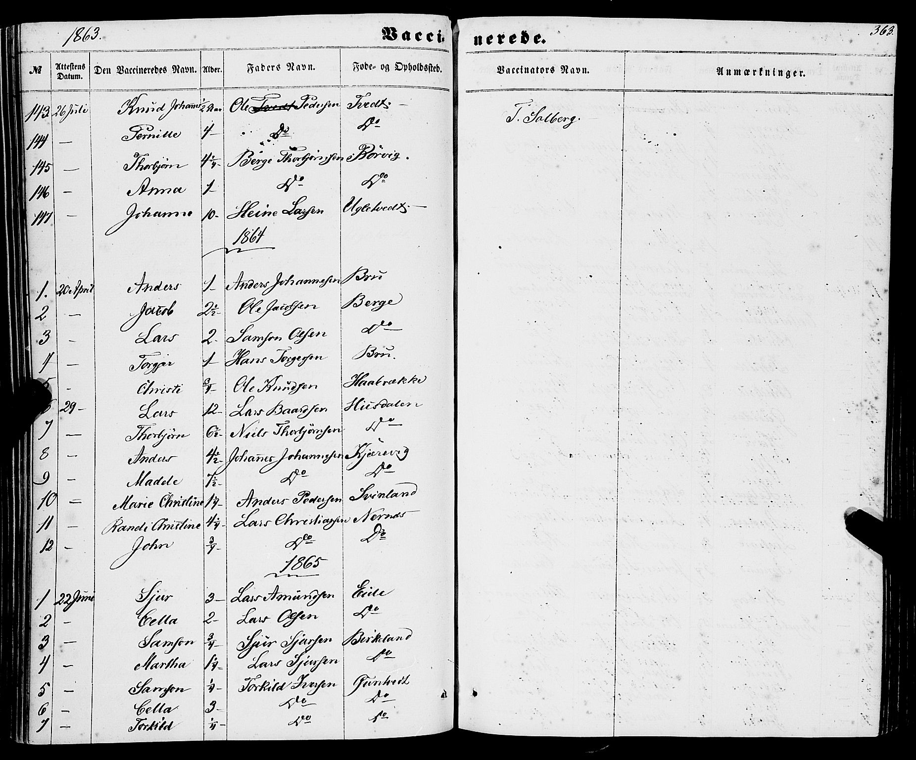 Strandebarm sokneprestembete, AV/SAB-A-78401/H/Haa: Parish register (official) no. A 8, 1858-1872, p. 363