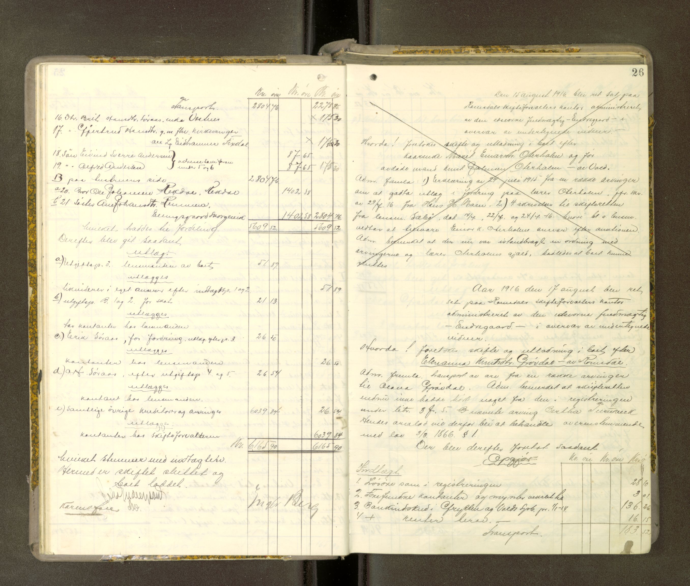 Romsdal sorenskriveri, AV/SAT-A-4149/1/3/3A/L0021: Skifteutlodnings Protokoll 7, 1916-1920, p. 25b-26a