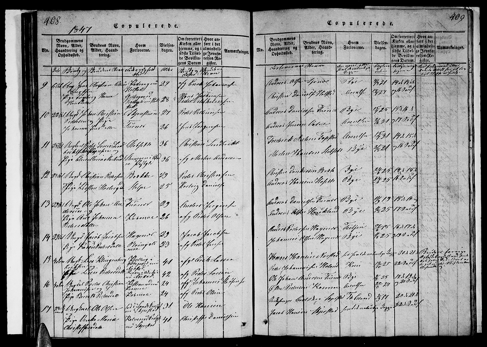 Ministerialprotokoller, klokkerbøker og fødselsregistre - Nordland, SAT/A-1459/852/L0752: Parish register (copy) no. 852C03, 1840-1855, p. 408-409