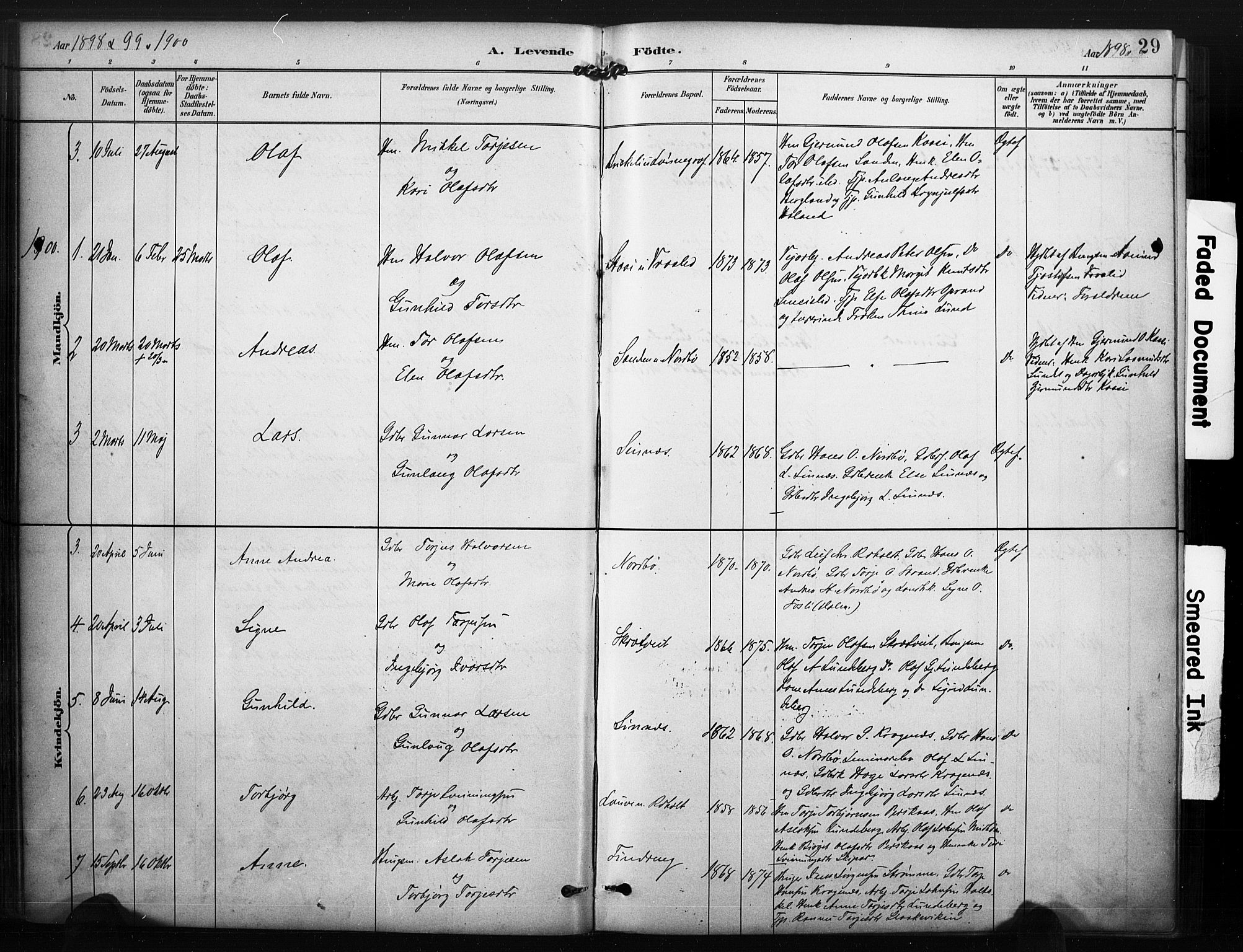 Kviteseid kirkebøker, SAKO/A-276/F/Fc/L0002: Parish register (official) no. III 2, 1882-1908, p. 29