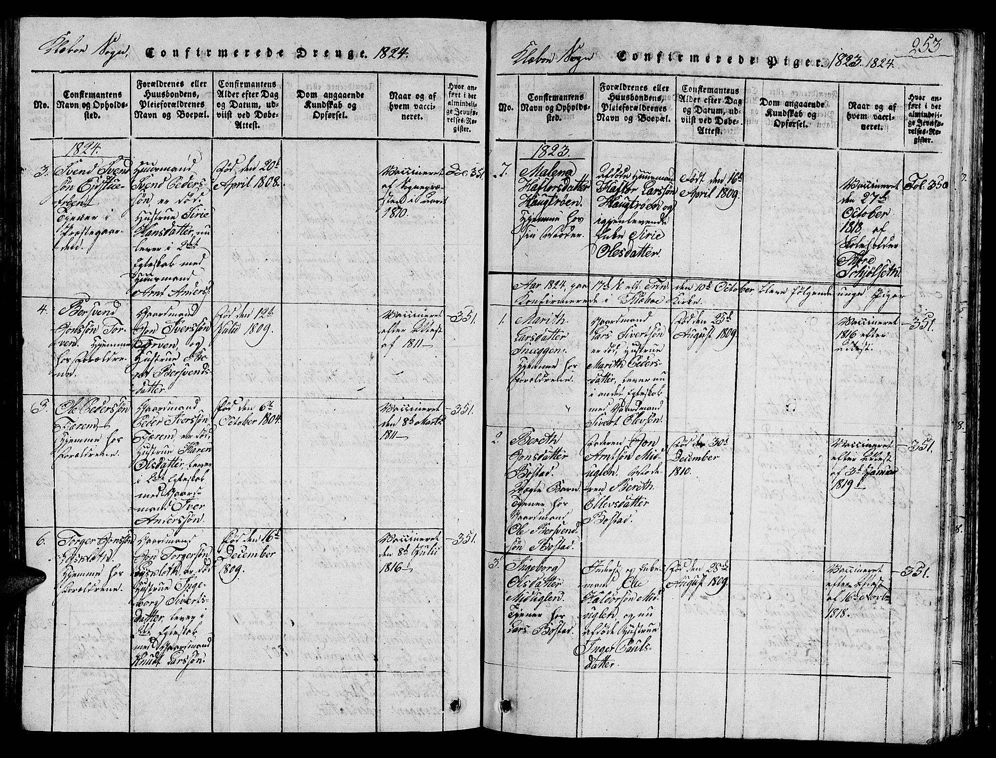 Ministerialprotokoller, klokkerbøker og fødselsregistre - Sør-Trøndelag, SAT/A-1456/618/L0450: Parish register (copy) no. 618C01, 1816-1865, p. 253