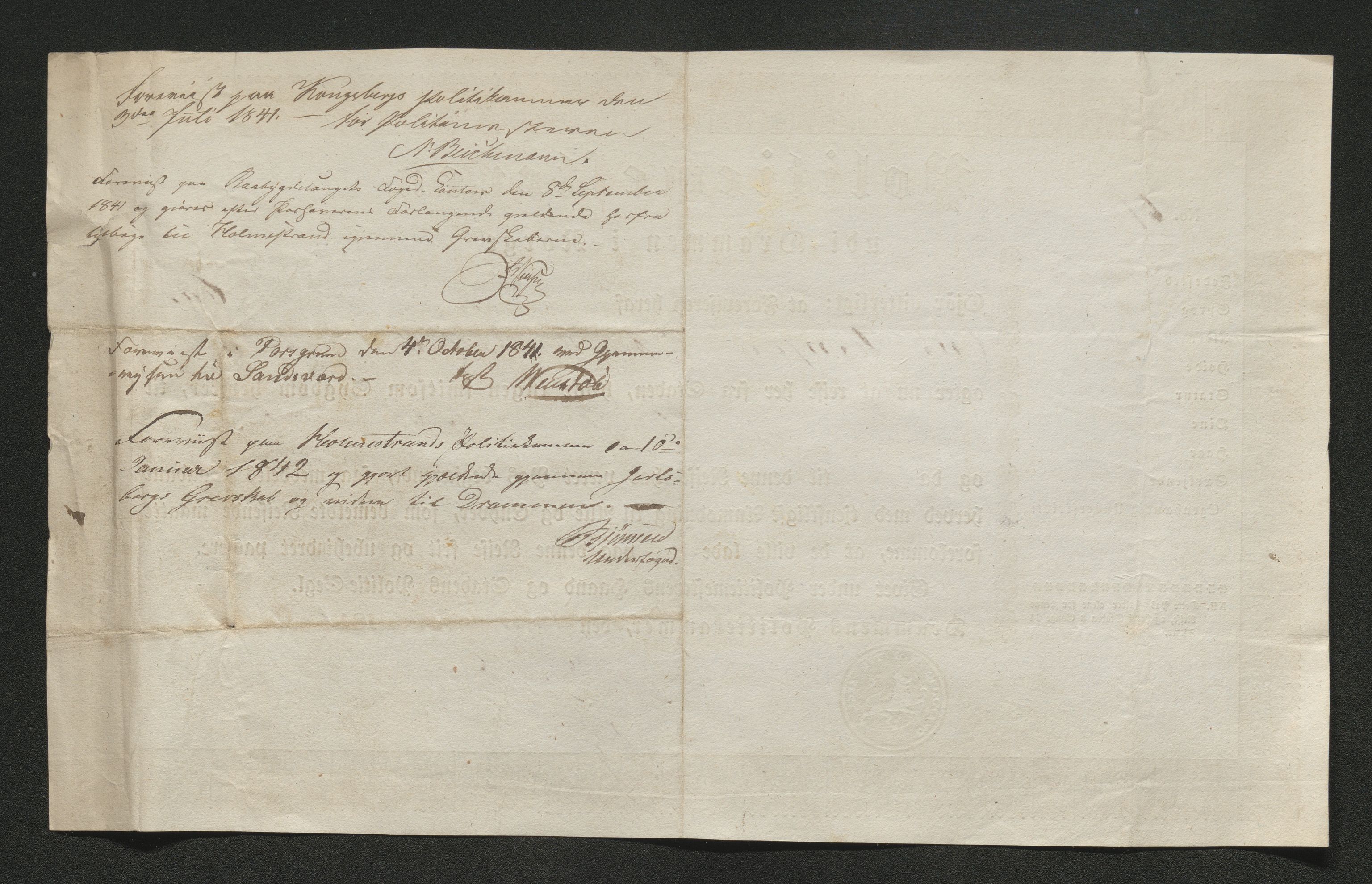 Drammen politikammer, SAKO/A-623/I/Ia/Iab/L0006: Innleverte pass, 1841-1842, p. 324