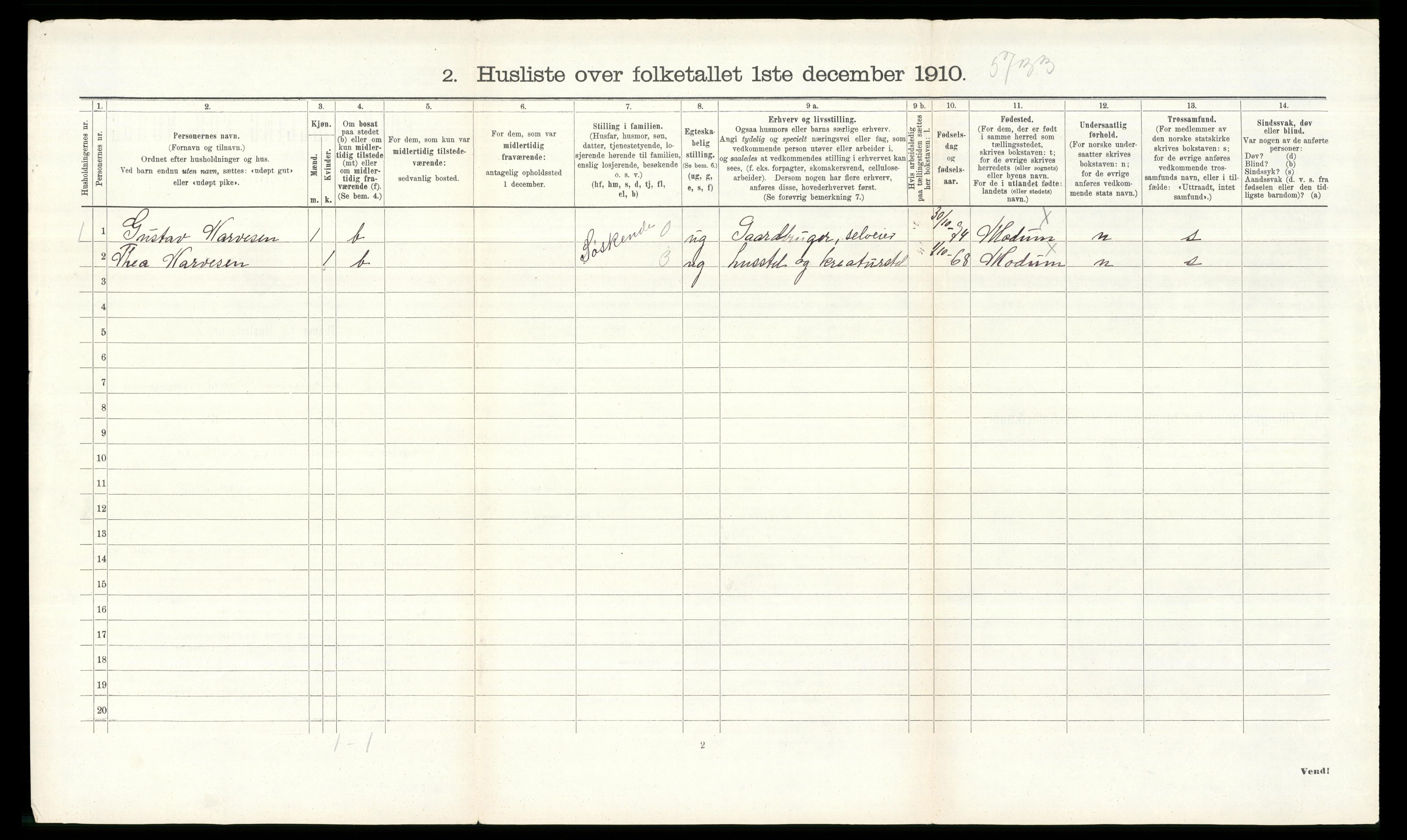 RA, 1910 census for Modum, 1910, p. 1997