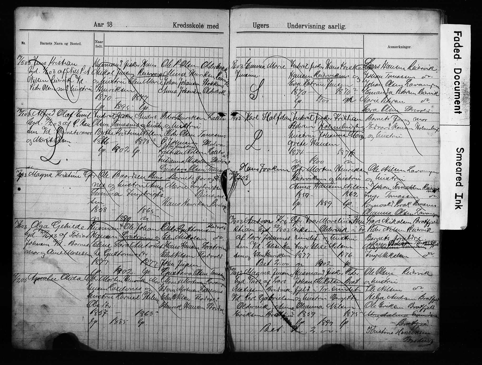 Lyngen sokneprestembete, AV/SATØ-S-1289/H/Ha/L0052/0001: Baptism register no. 52.1, 1895-1914