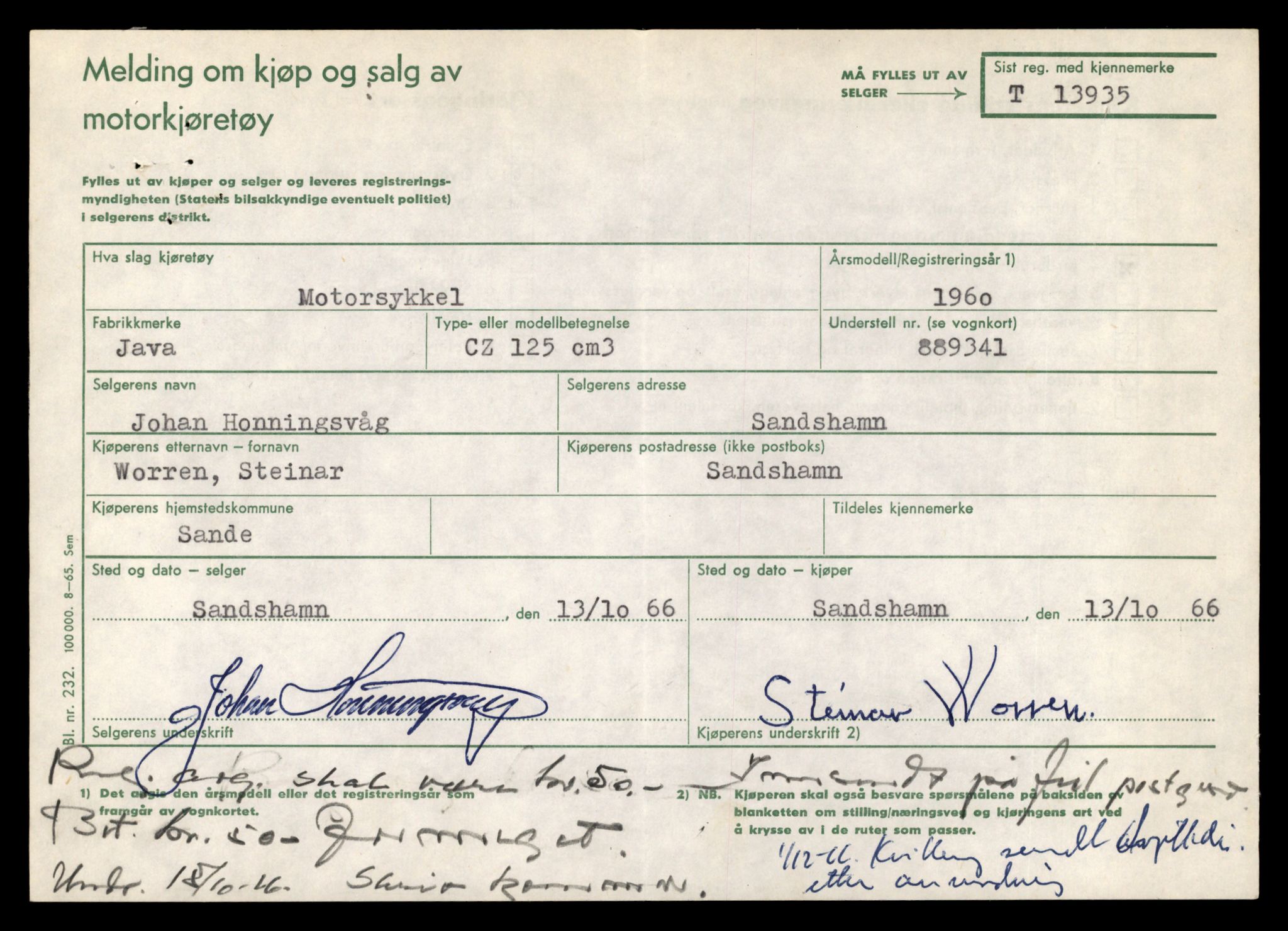 Møre og Romsdal vegkontor - Ålesund trafikkstasjon, AV/SAT-A-4099/F/Fe/L0042: Registreringskort for kjøretøy T 13906 - T 14079, 1927-1998, p. 454