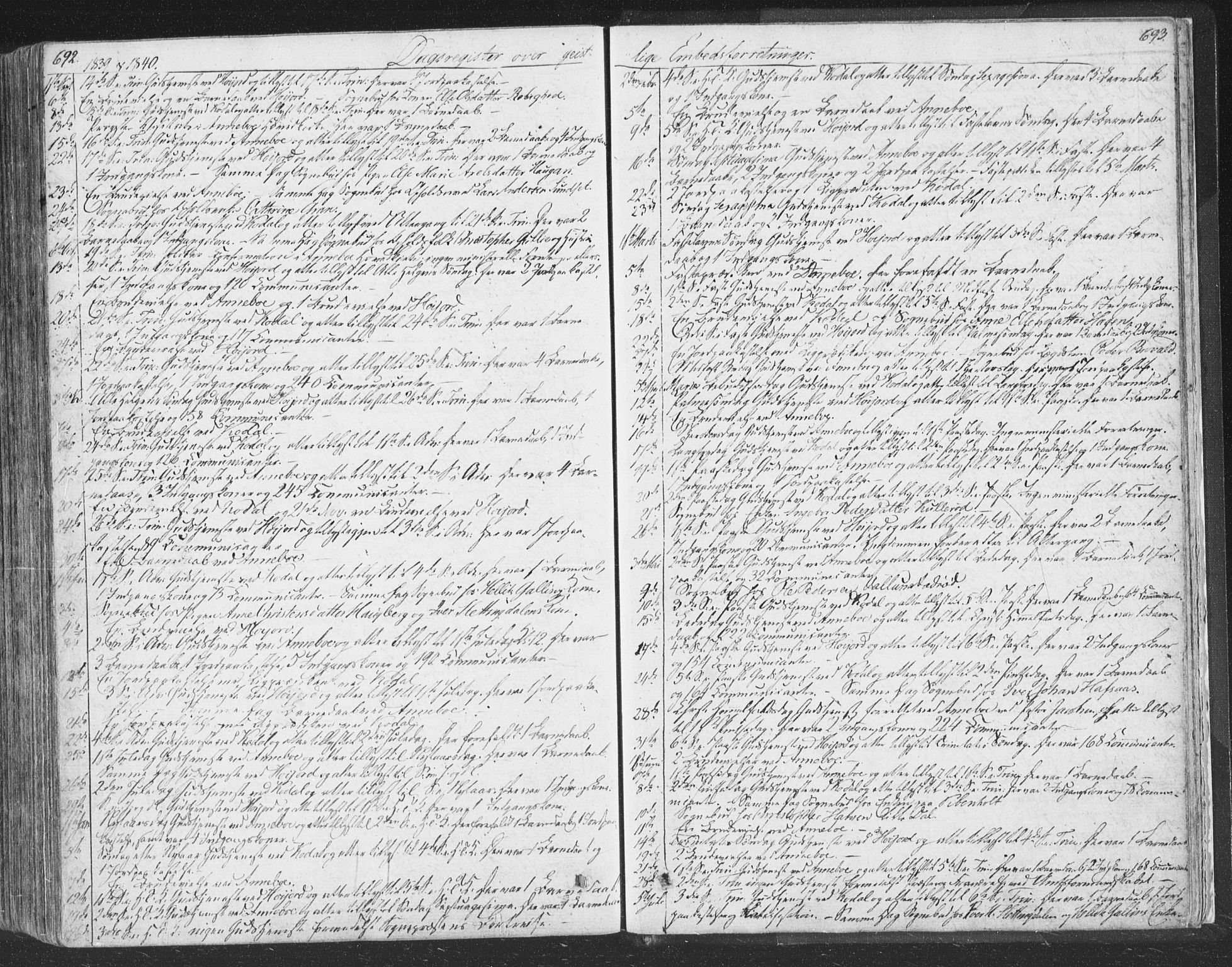 Andebu kirkebøker, SAKO/A-336/F/Fa/L0004: Parish register (official) no. 4, 1829-1856, p. 692-693