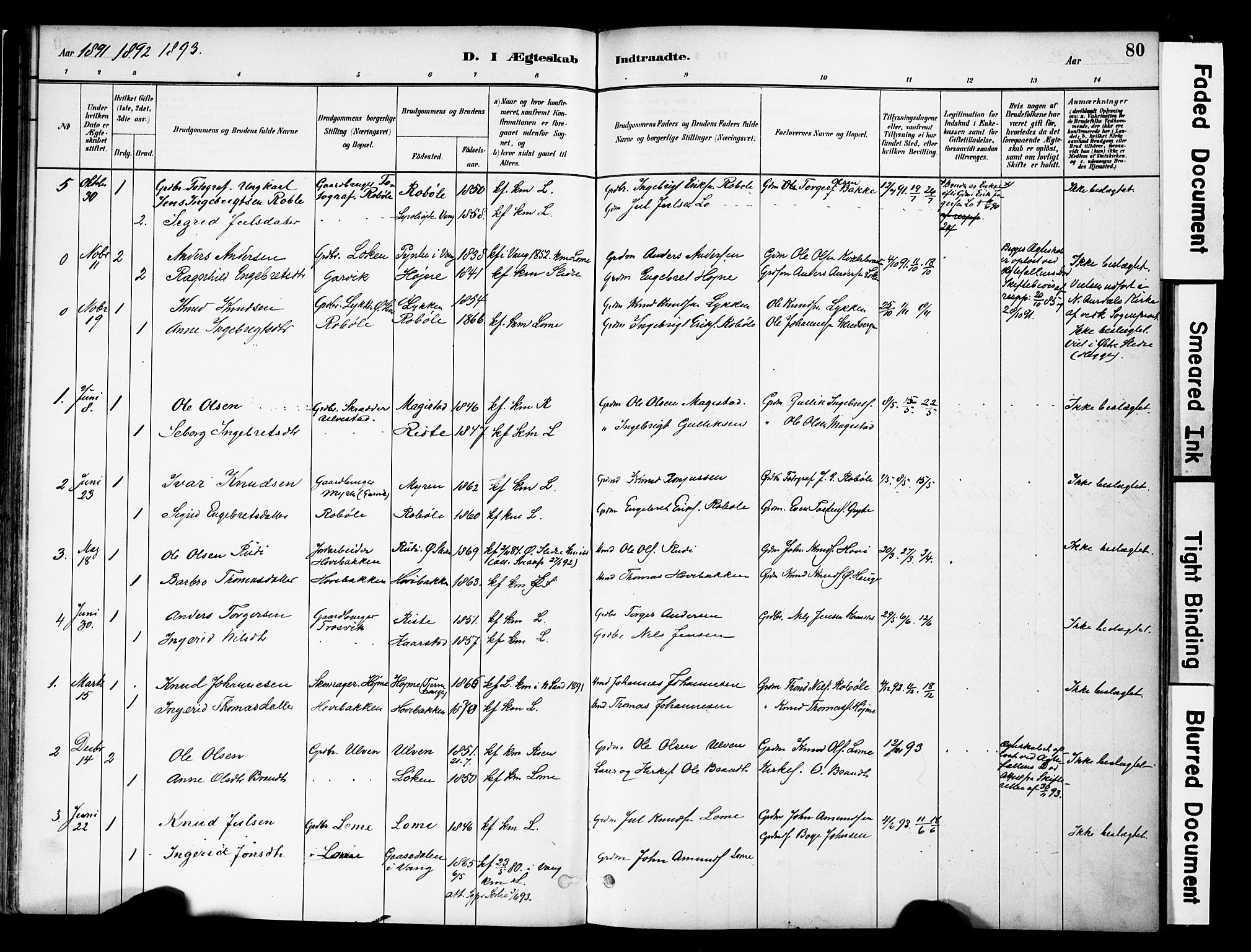 Vestre Slidre prestekontor, SAH/PREST-136/H/Ha/Haa/L0005: Parish register (official) no. 5, 1881-1912, p. 80