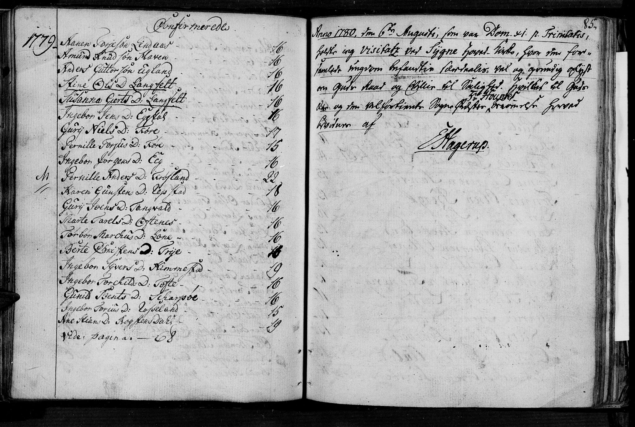 Søgne sokneprestkontor, SAK/1111-0037/F/Fa/Fab/L0004: Parish register (official) no. A 4, 1770-1822, p. 84-85