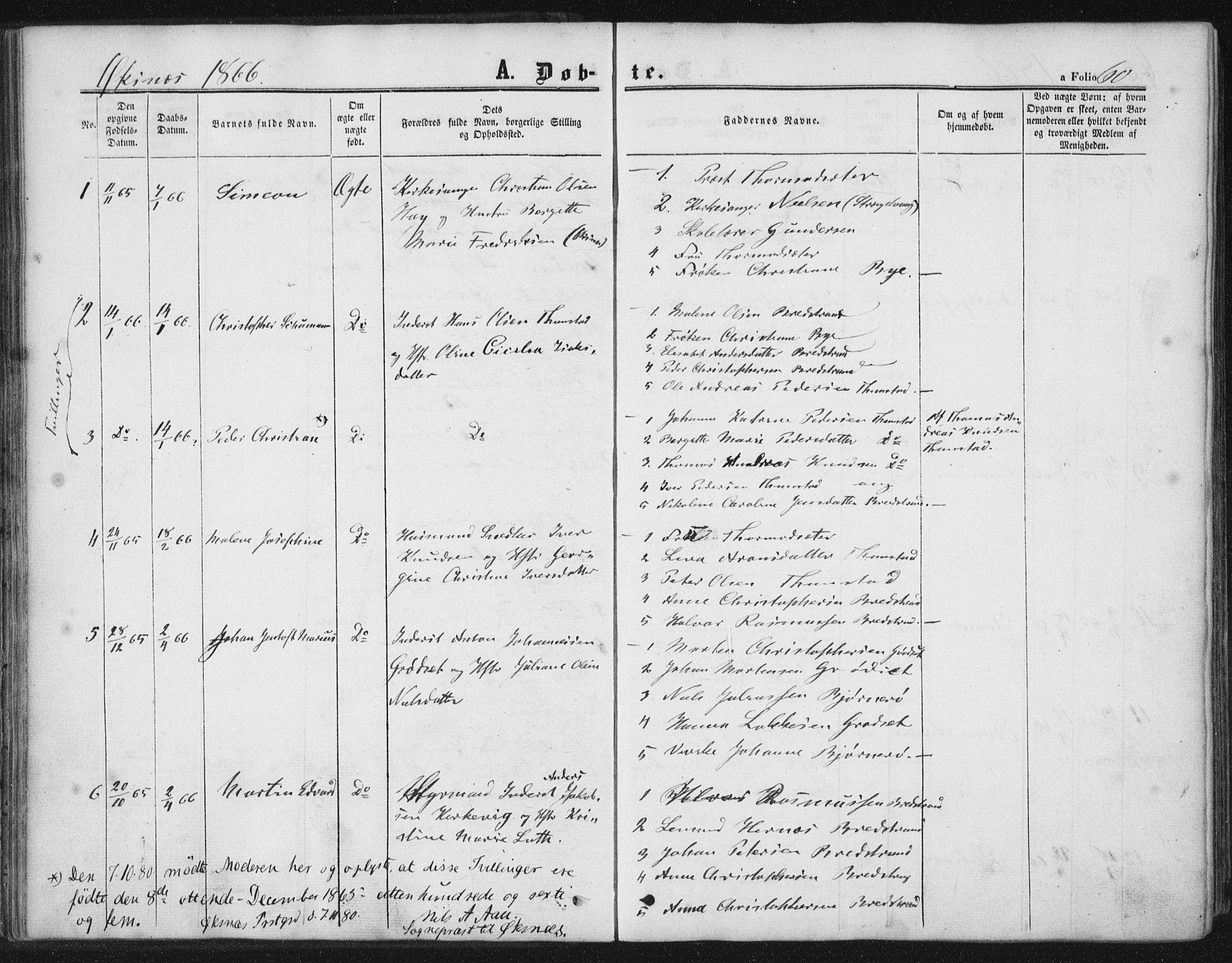 Ministerialprotokoller, klokkerbøker og fødselsregistre - Nordland, AV/SAT-A-1459/893/L1333: Parish register (official) no. 893A06, 1858-1866, p. 60