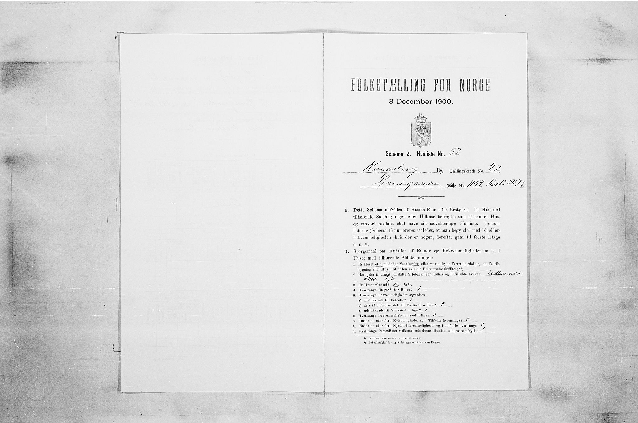 RA, 1900 census for Kongsberg, 1900, p. 4494