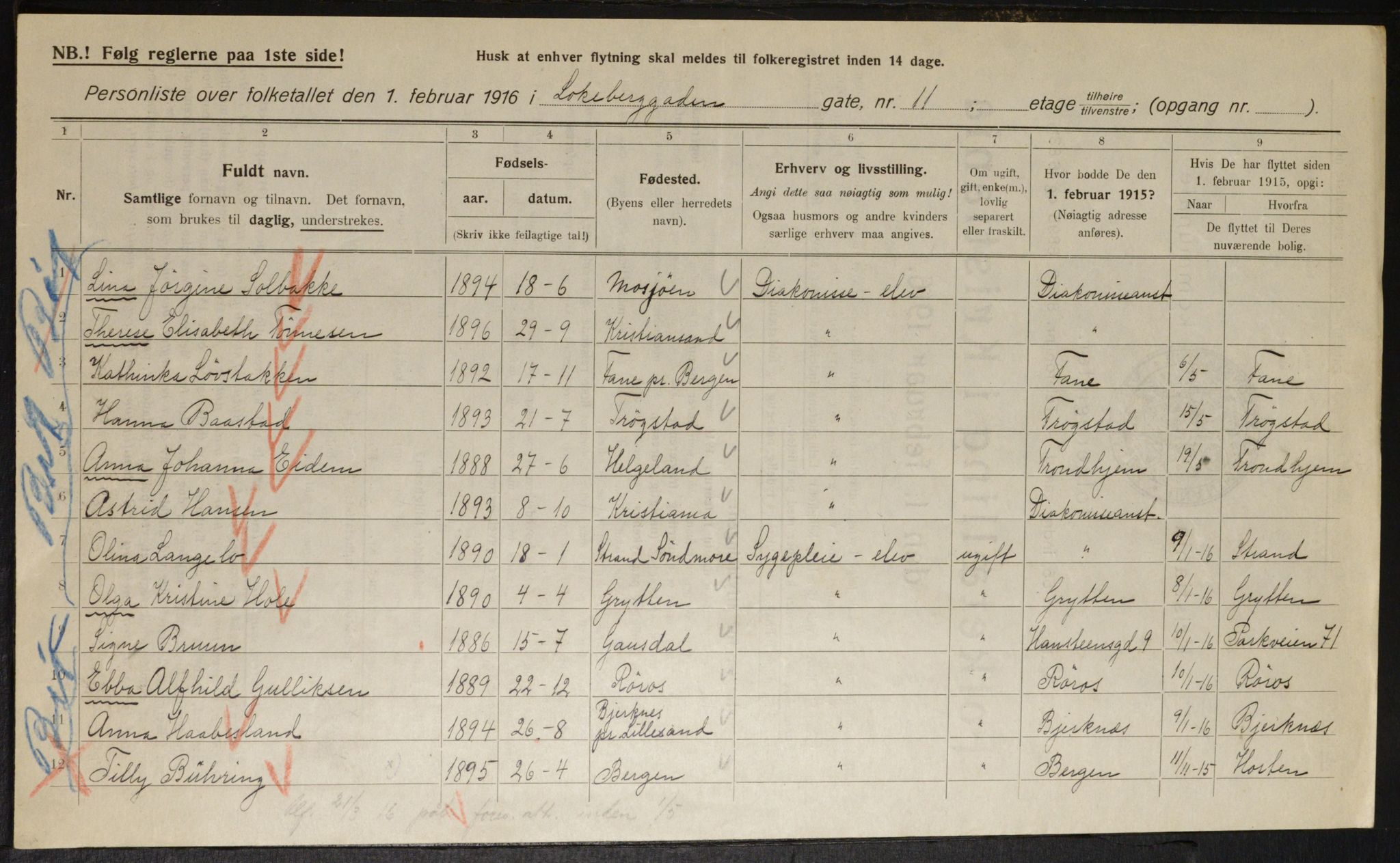 OBA, Municipal Census 1916 for Kristiania, 1916, p. 59947