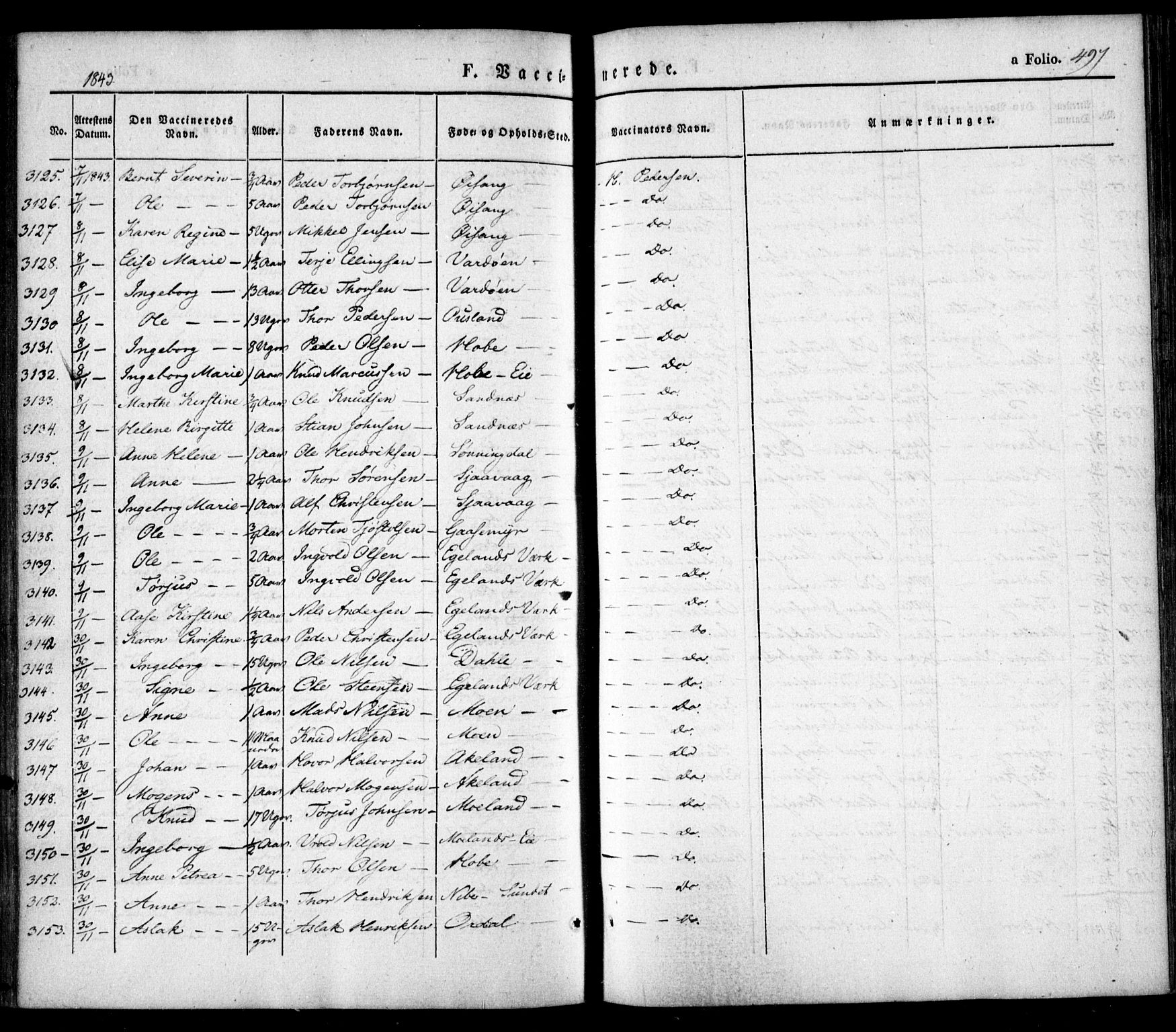Søndeled sokneprestkontor, SAK/1111-0038/F/Fa/L0002: Parish register (official) no. A 2, 1839-1860, p. 497