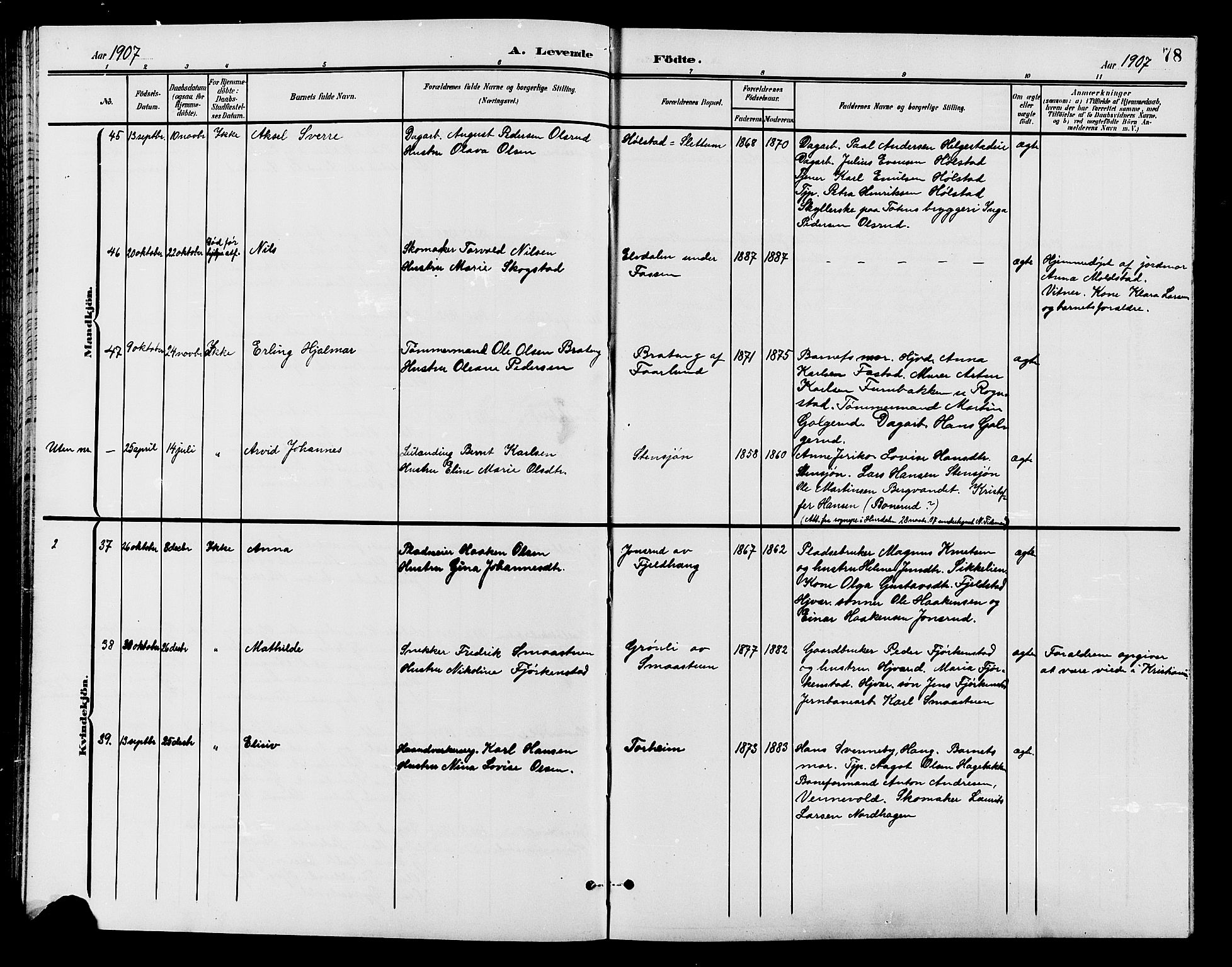 Østre Toten prestekontor, AV/SAH-PREST-104/H/Ha/Hab/L0007: Parish register (copy) no. 7, 1901-1912, p. 78