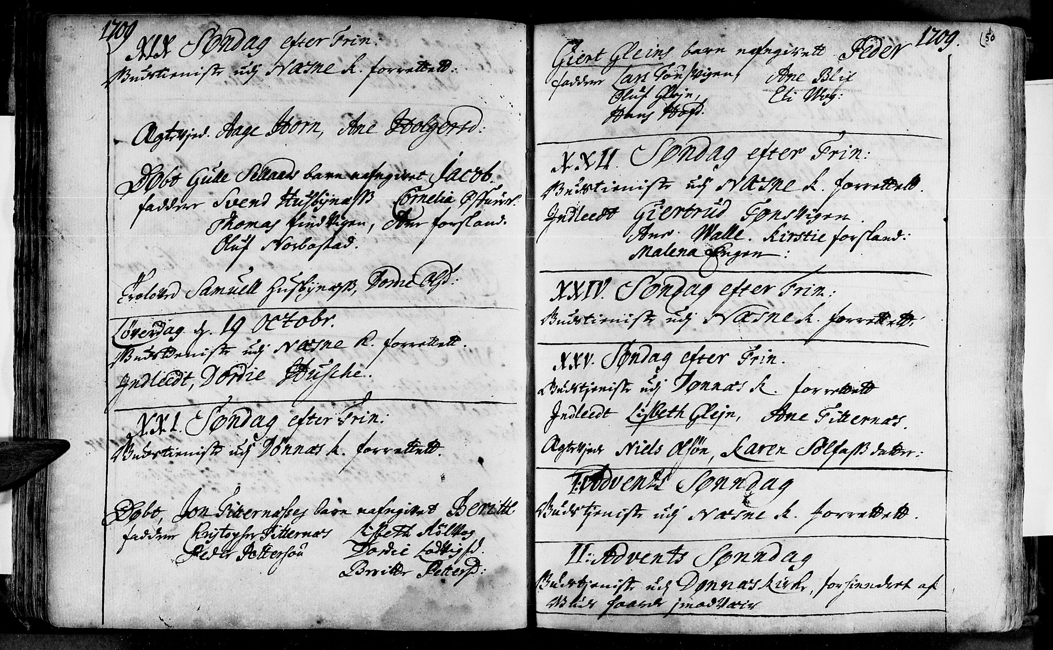 Ministerialprotokoller, klokkerbøker og fødselsregistre - Nordland, AV/SAT-A-1459/838/L0542: Parish register (official) no. 838A01, 1704-1737, p. 50