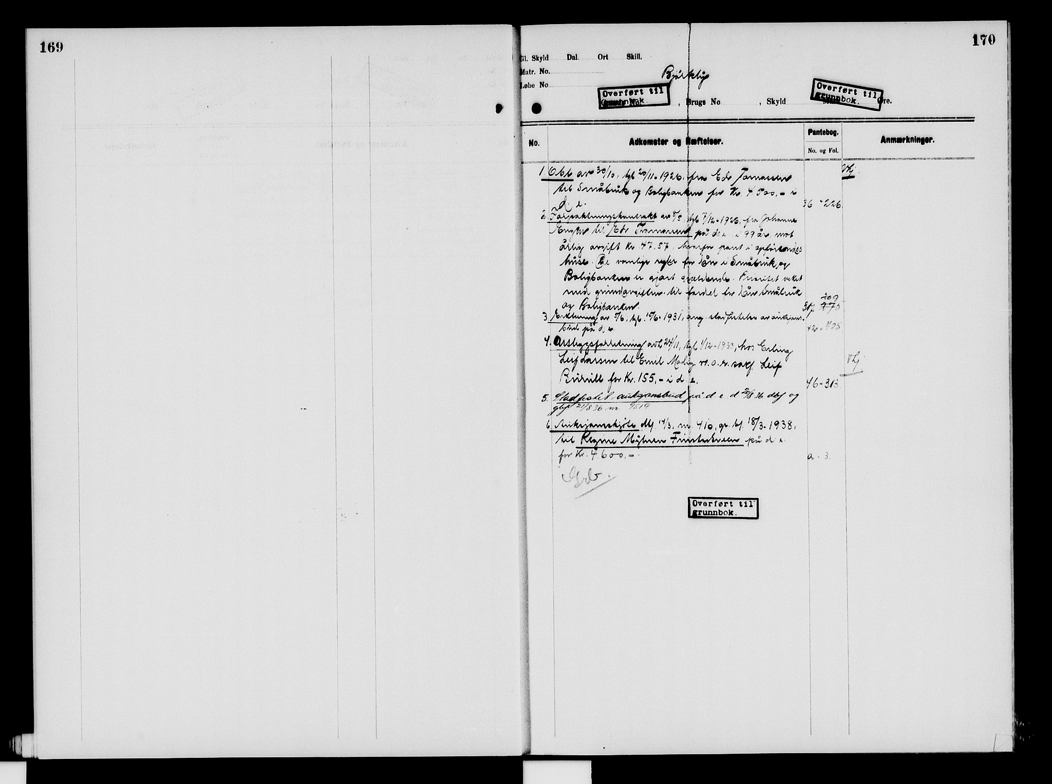 Nord-Hedmark sorenskriveri, SAH/TING-012/H/Ha/Had/Hade/L0009: Mortgage register no. 4.9, 1924-1940, p. 169-170