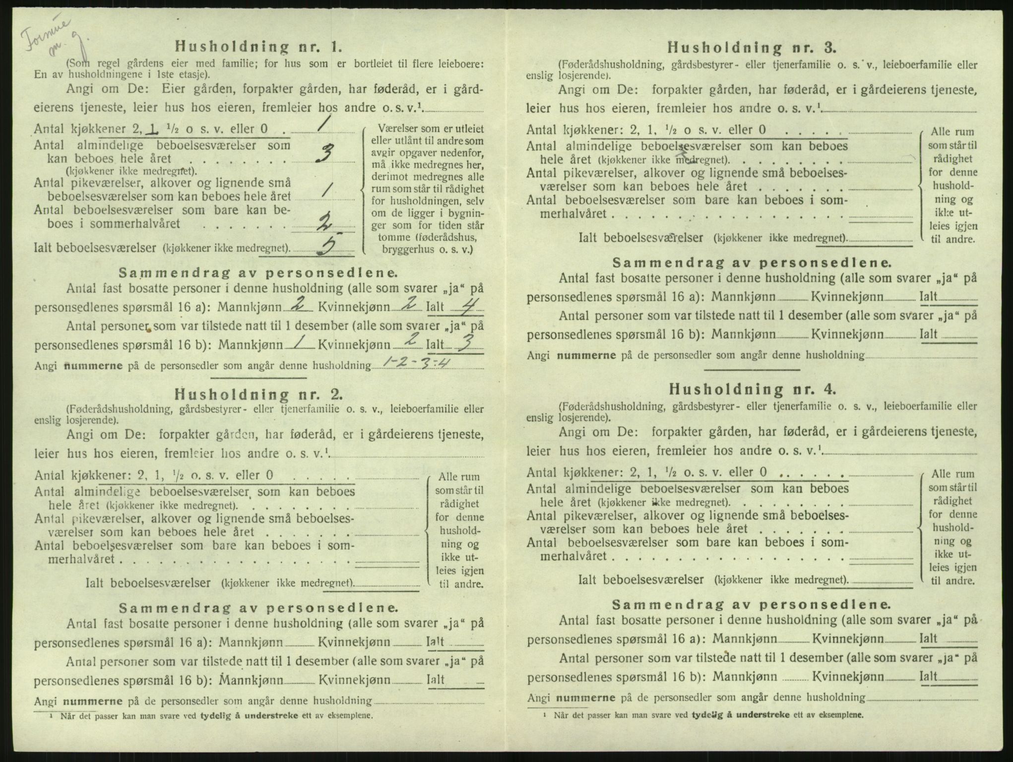 SAK, 1920 census for Birkenes, 1920, p. 146