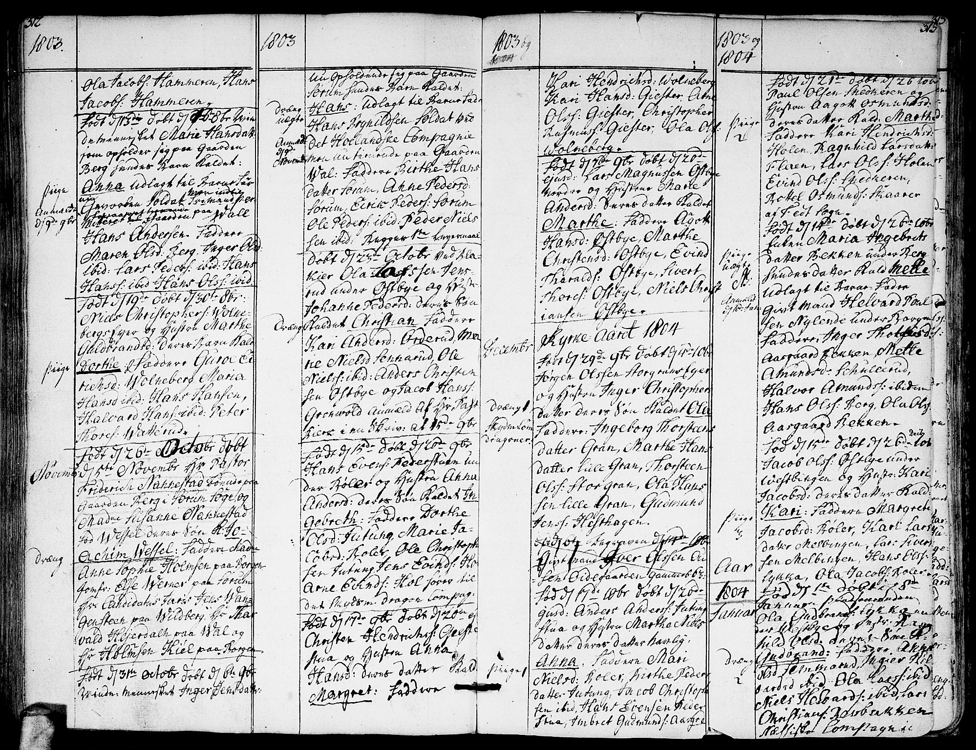 Sørum prestekontor Kirkebøker, AV/SAO-A-10303/F/Fa/L0002: Parish register (official) no. I 2, 1759-1814, p. 312-313