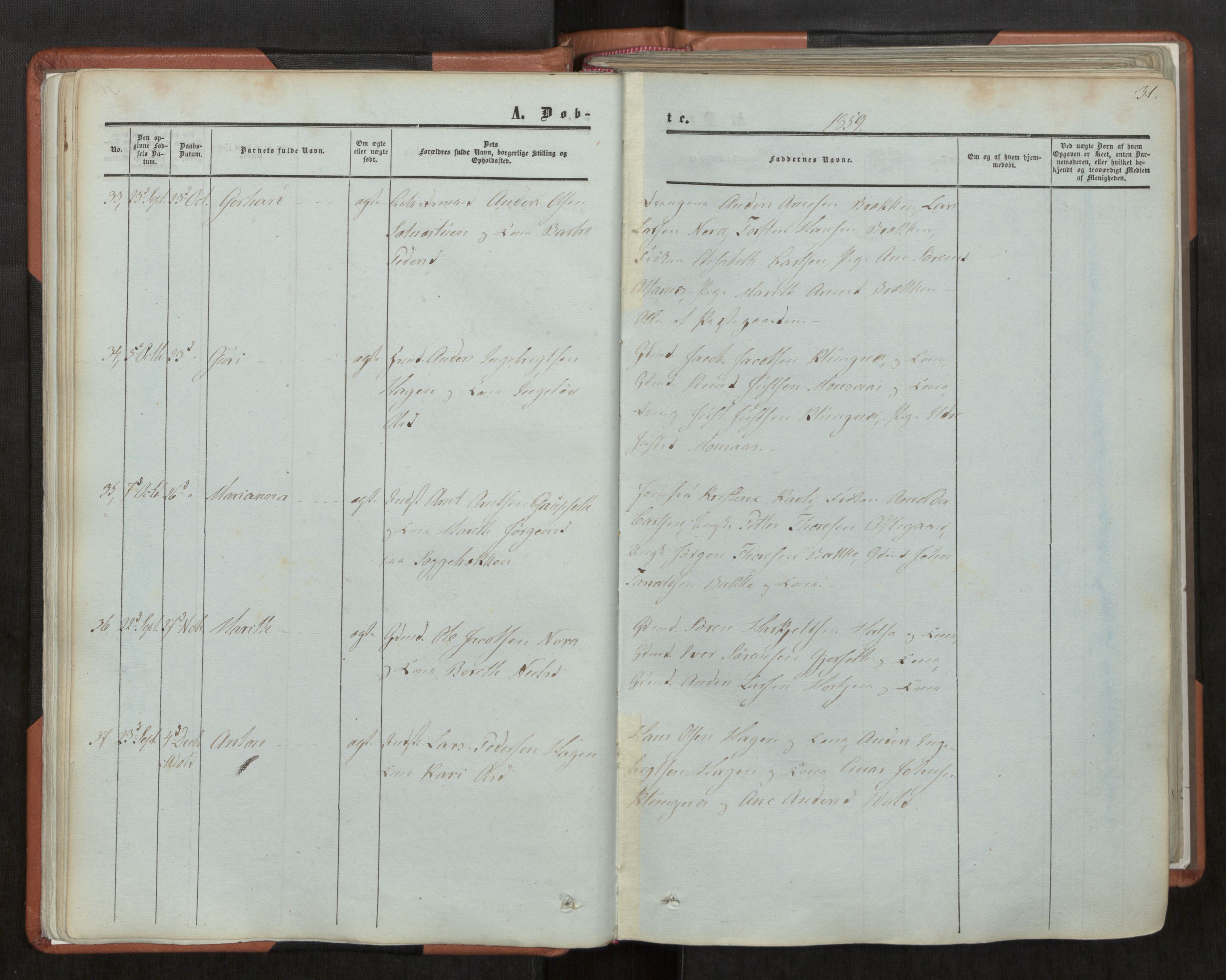 Ministerialprotokoller, klokkerbøker og fødselsregistre - Møre og Romsdal, AV/SAT-A-1454/544/L0572: Parish register (official) no. 544A05, 1854-1886, p. 31