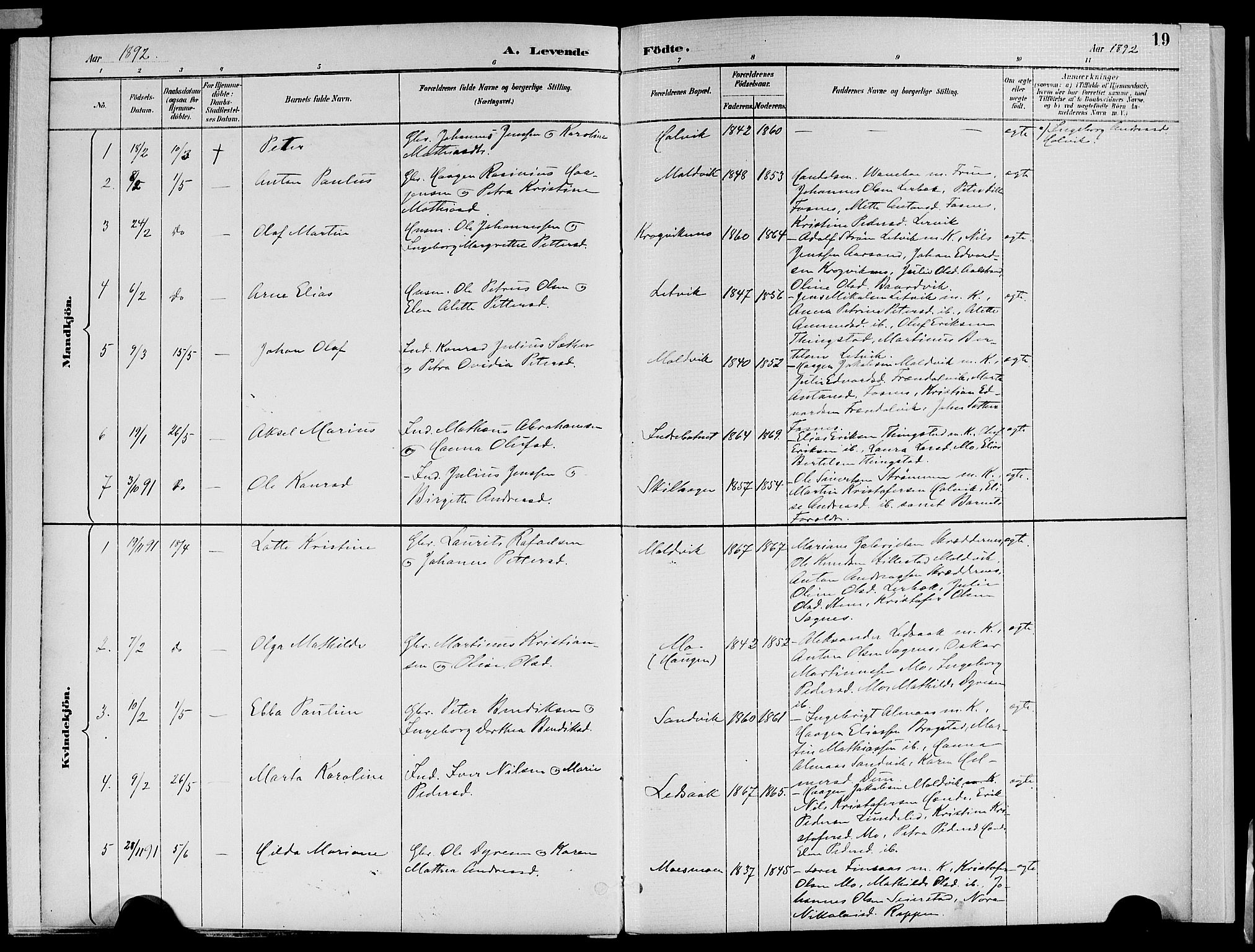 Ministerialprotokoller, klokkerbøker og fødselsregistre - Nord-Trøndelag, AV/SAT-A-1458/773/L0617: Parish register (official) no. 773A08, 1887-1910, p. 19