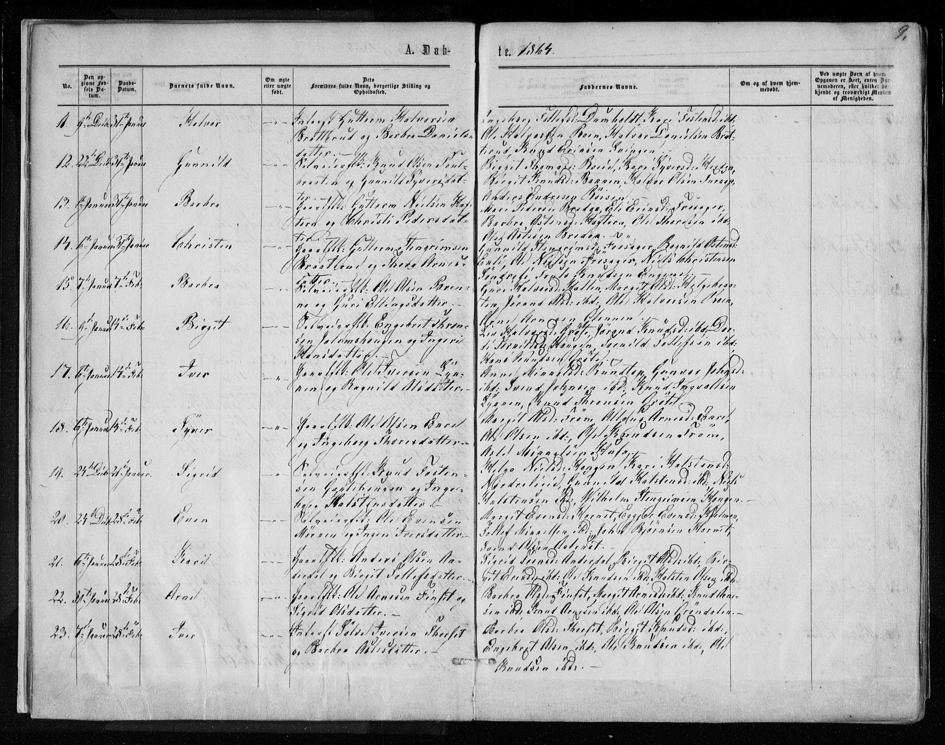 Gol kirkebøker, AV/SAKO-A-226/F/Fa/L0003: Parish register (official) no. I 3, 1863-1875, p. 9