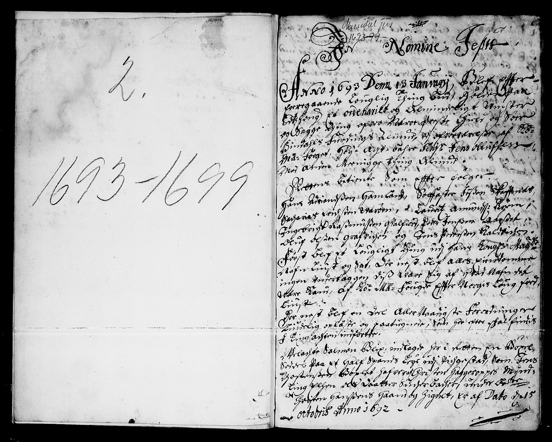 Namdal sorenskriveri, SAT/A-4133/1/1/1A/L0002: Tingbok, 1693-1699, p. 0b-1a