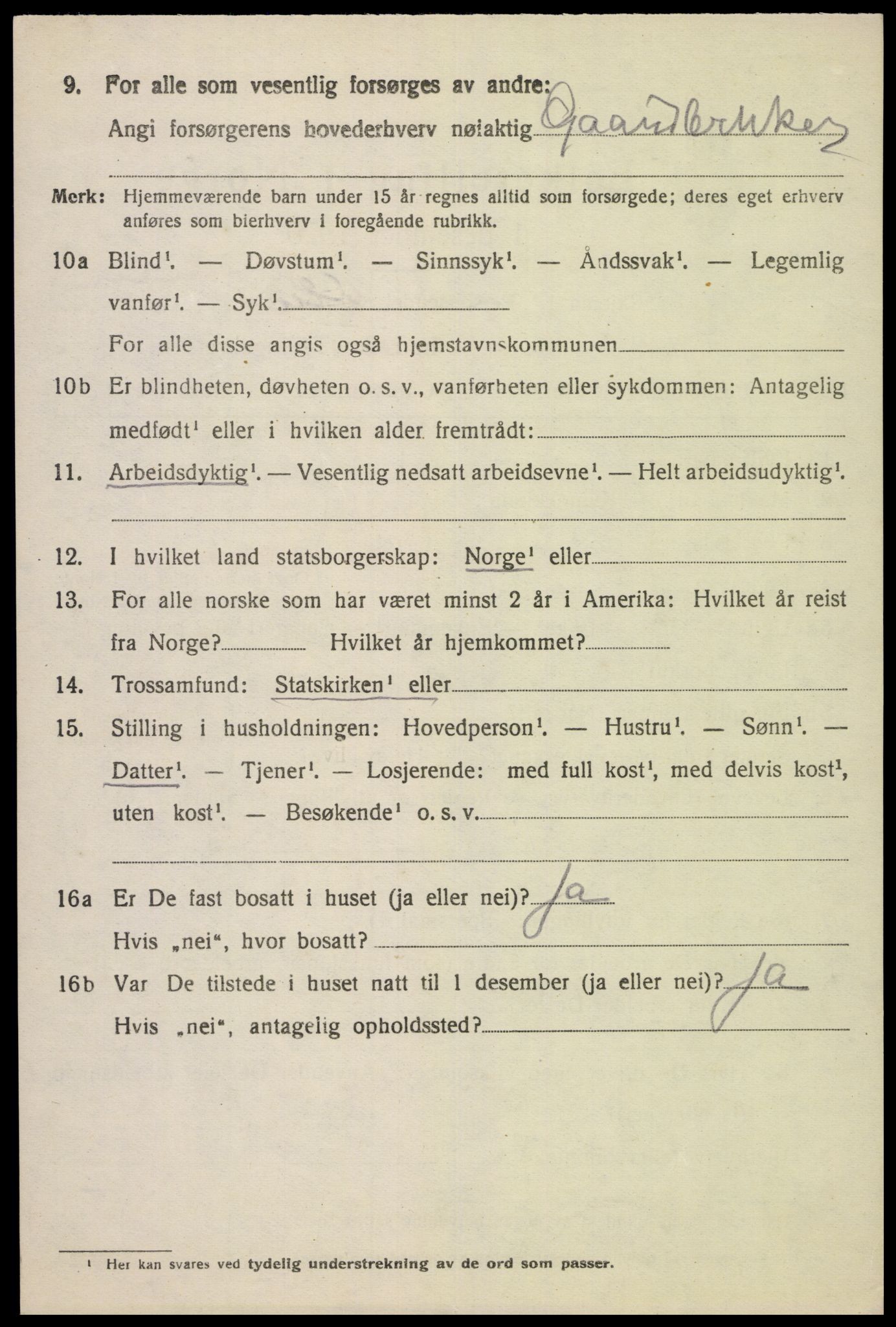 SAK, 1920 census for Feda, 1920, p. 902