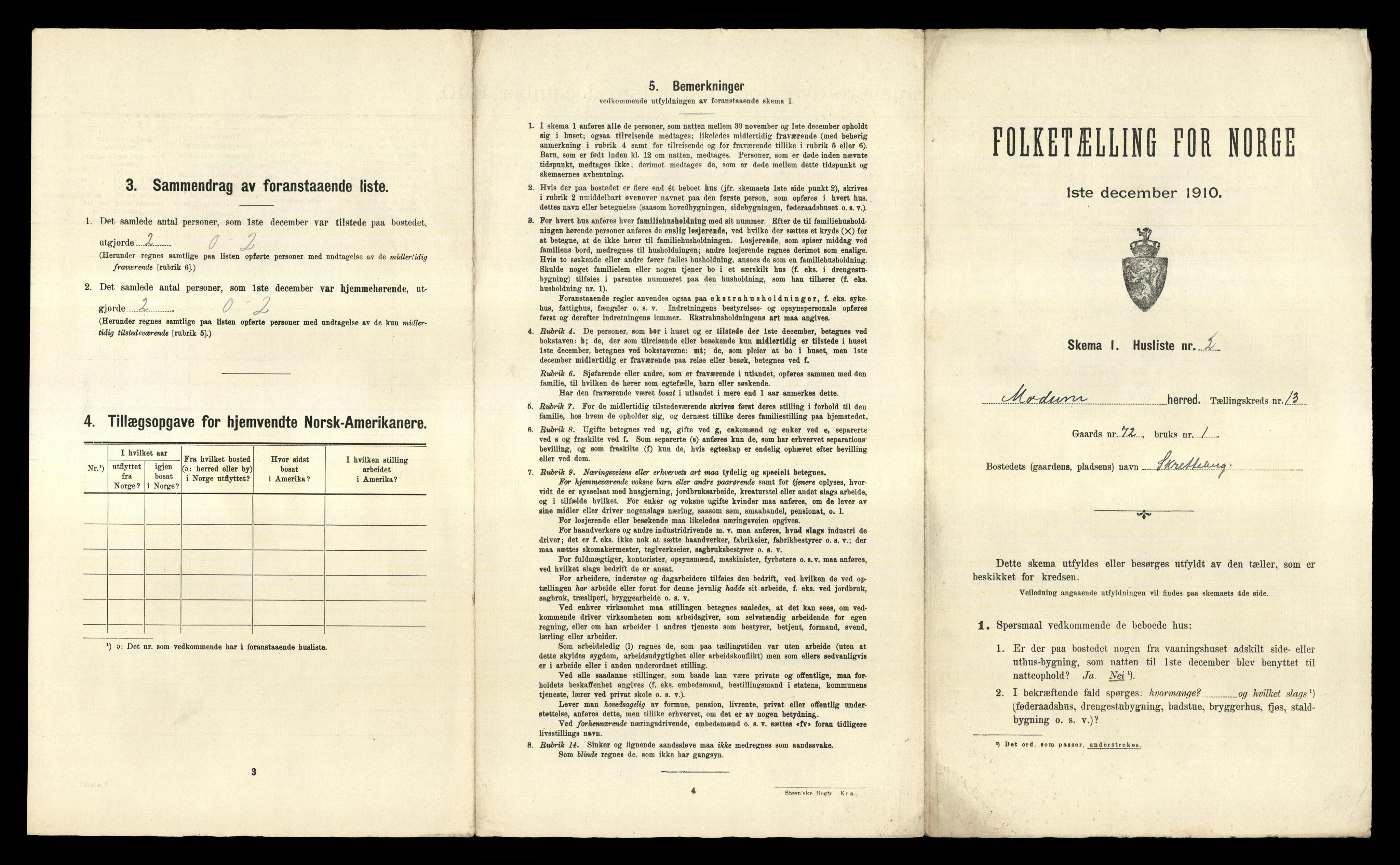 RA, 1910 census for Modum, 1910, p. 2208