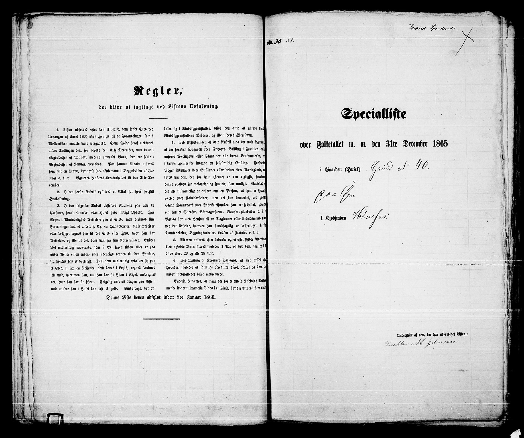 RA, 1865 census for Norderhov/Hønefoss, 1865, p. 100