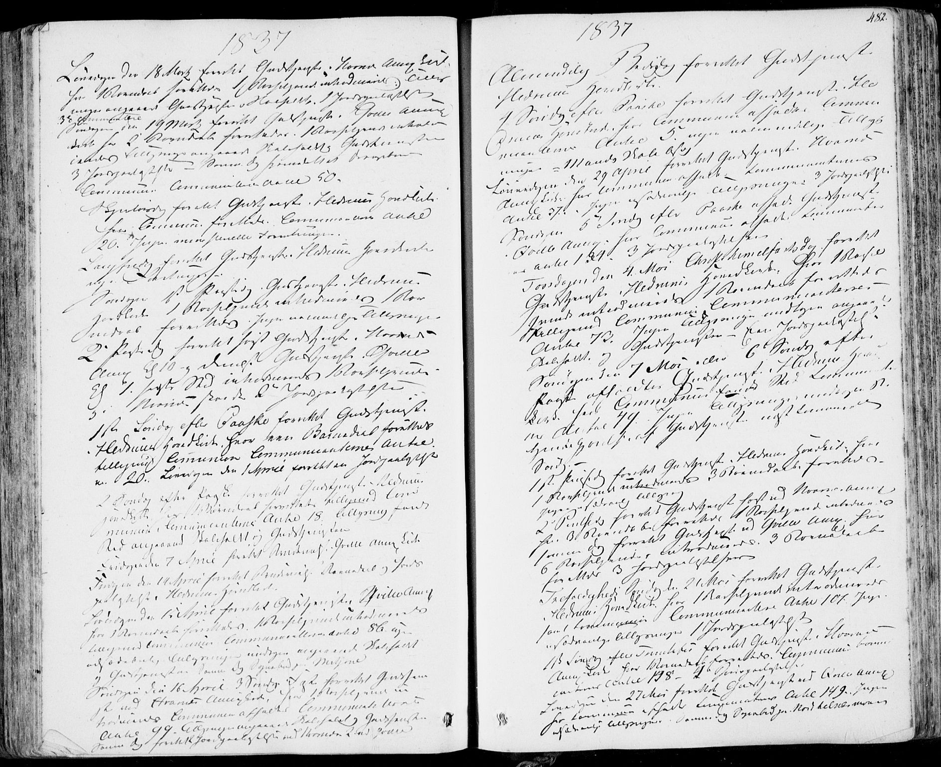 Hedrum kirkebøker, AV/SAKO-A-344/F/Fa/L0005: Parish register (official) no. I 5, 1835-1848, p. 482