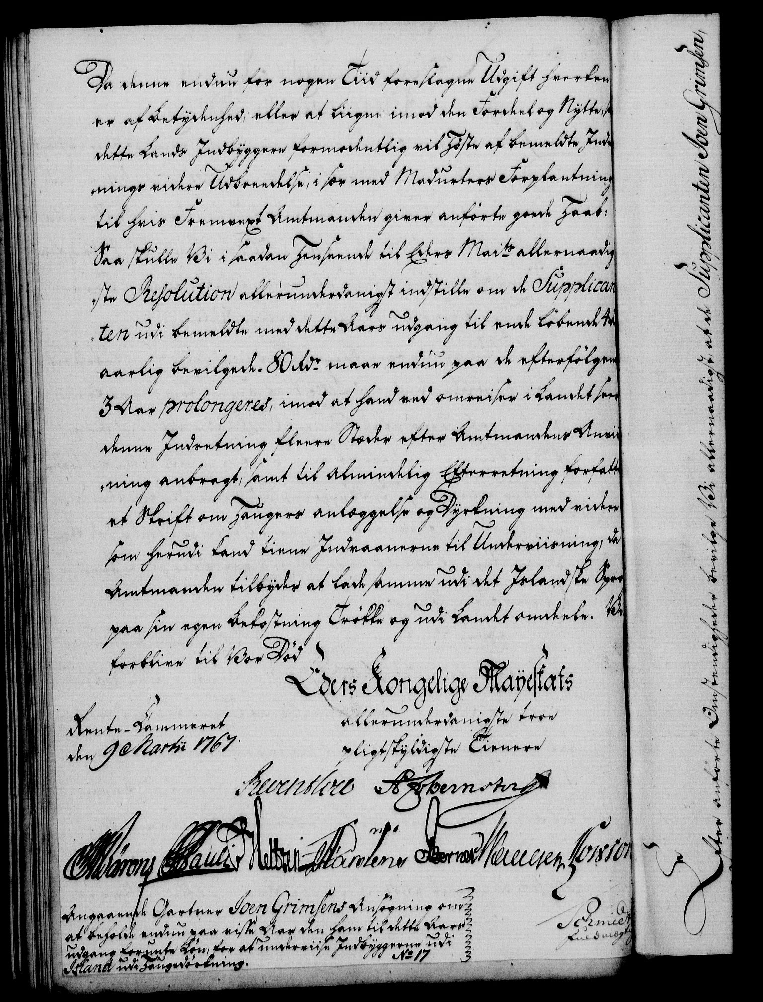 Rentekammeret, Kammerkanselliet, RA/EA-3111/G/Gf/Gfa/L0049: Norsk relasjons- og resolusjonsprotokoll (merket RK 52.49), 1767, p. 100